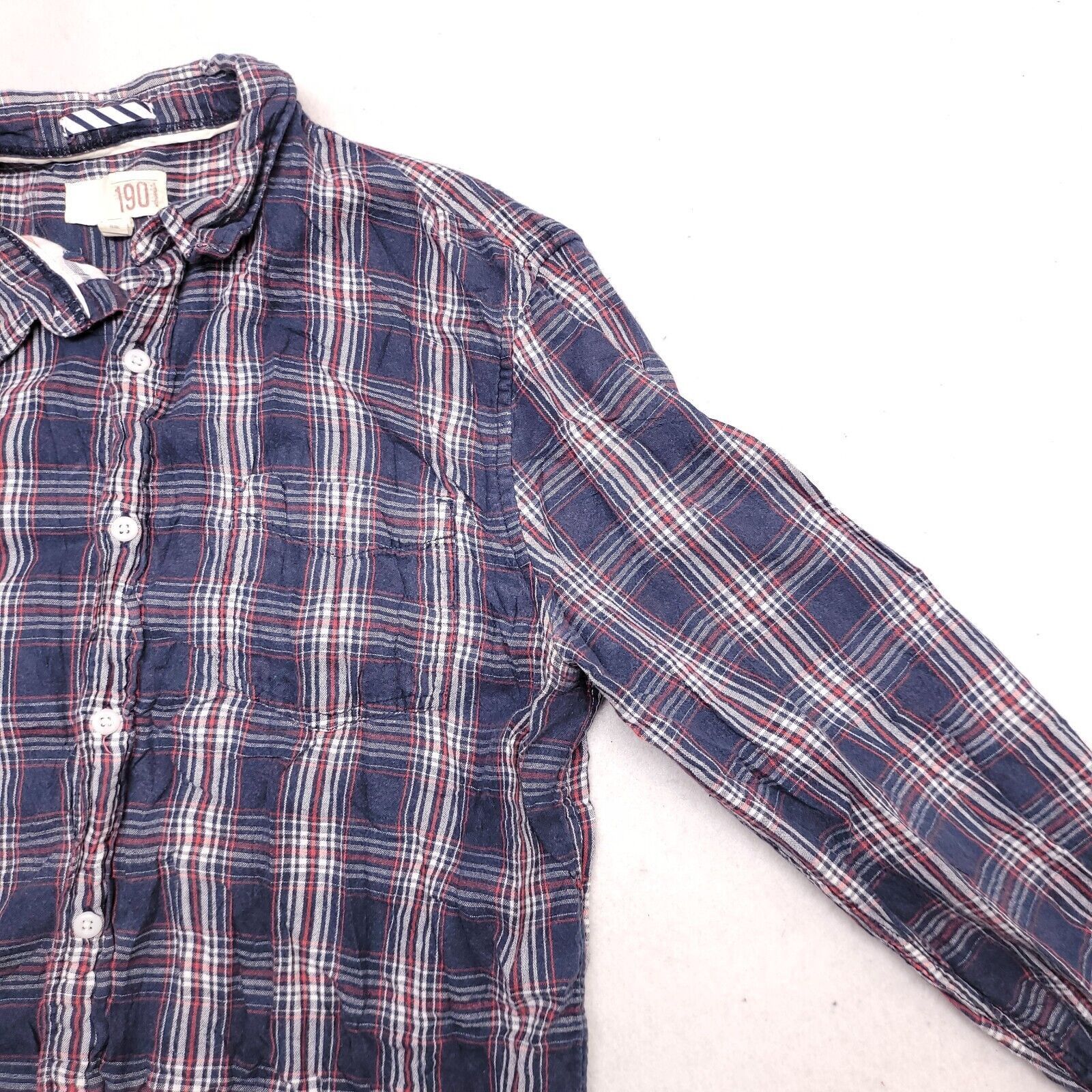 1901 1901 Tartan Flannel Shirt Mens Size Large L Blue Red White Size US L / EU 52-54 / 3 - 5 Thumbnail