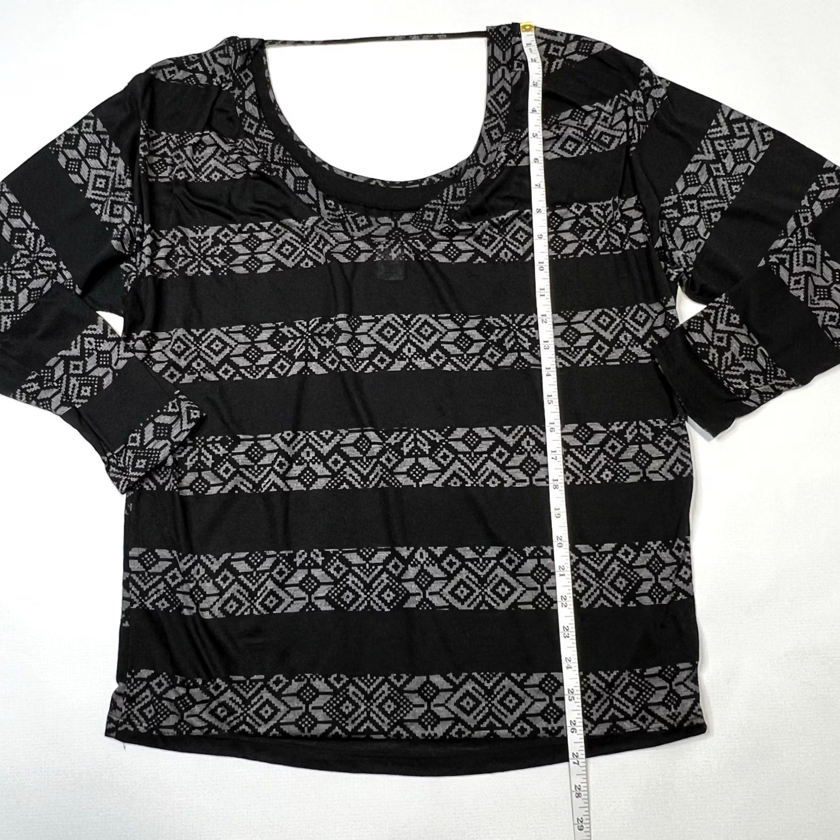 Vintage VINTAGE wet seal Blouse Shirt Womens L Black Round Neck Long Sleeve Geometric Whimsigoth Y2K Size L / US 10 / IT 46 - 4 Thumbnail