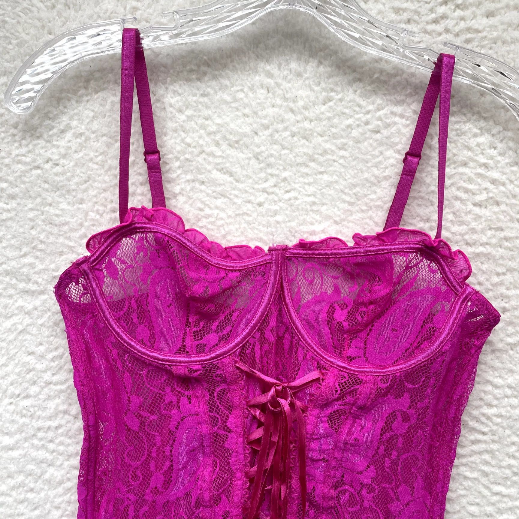 Pinko VINTAGE Corset Top Womens L Pink Y2K Bustier Boned Lace-Up Edwardian Sexy Size L / US 10 / IT 46 - 3 Thumbnail