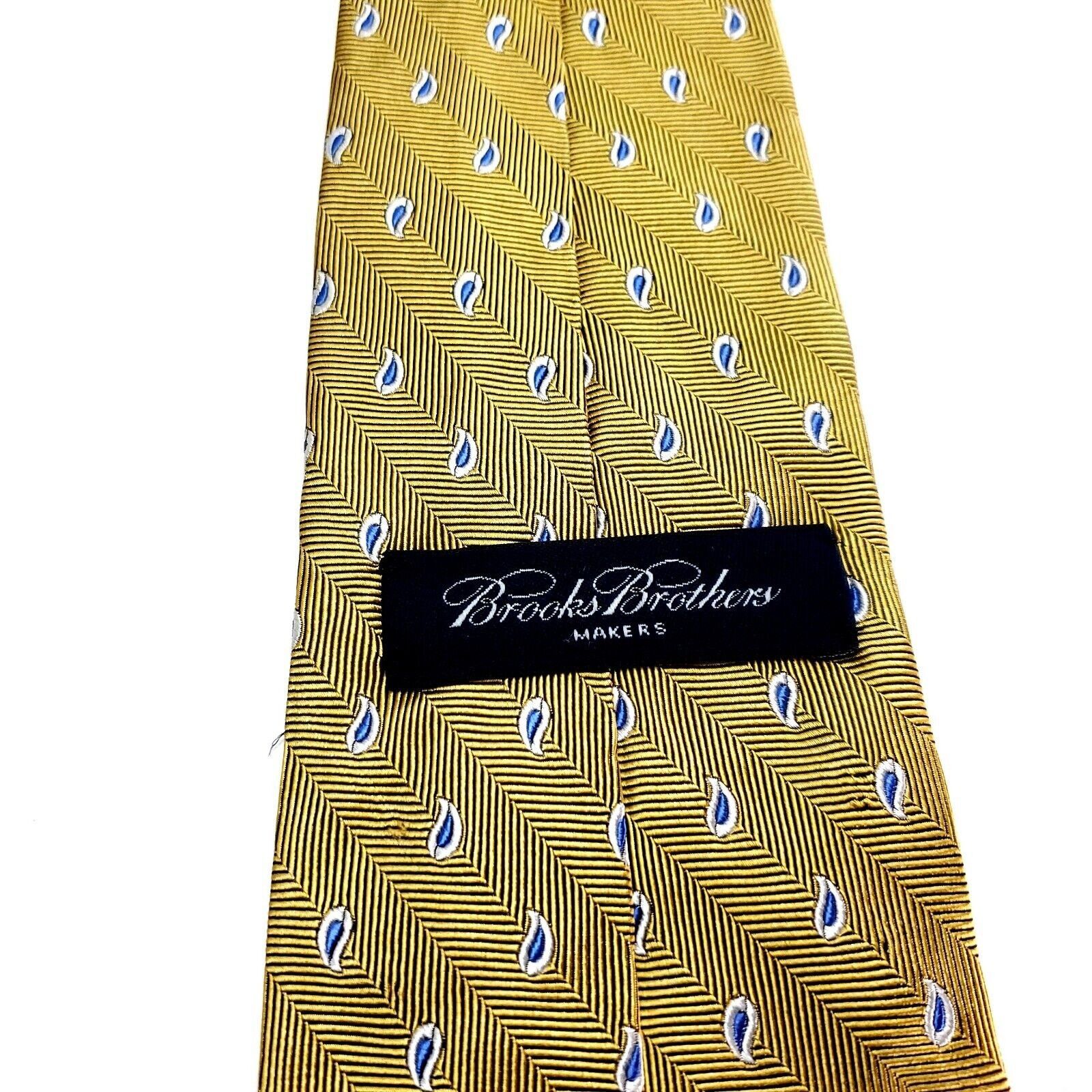 Brooks Brothers Brooks Brothers Silk Tie Woven Yellow Paisley Size ONE SIZE - 3 Thumbnail