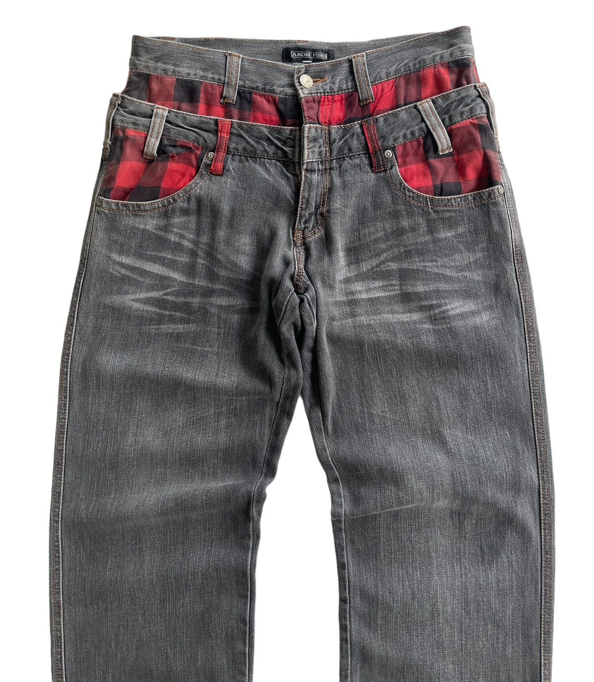 Japanese Brand Vintage Amore Puro Double Waist Denim Size US 30 / EU 46 - 4 Thumbnail
