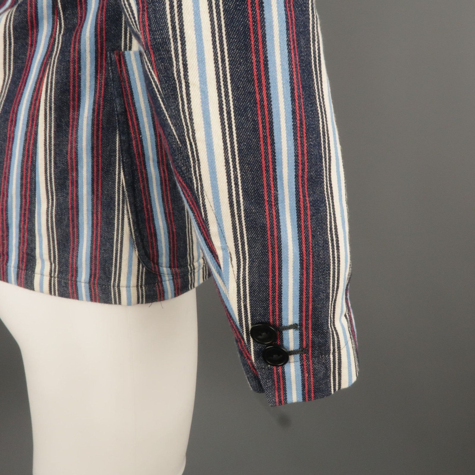 Other The Stylist Japan Size XS Red White & Blue Stripe Cotton Size 34R - 7 Thumbnail