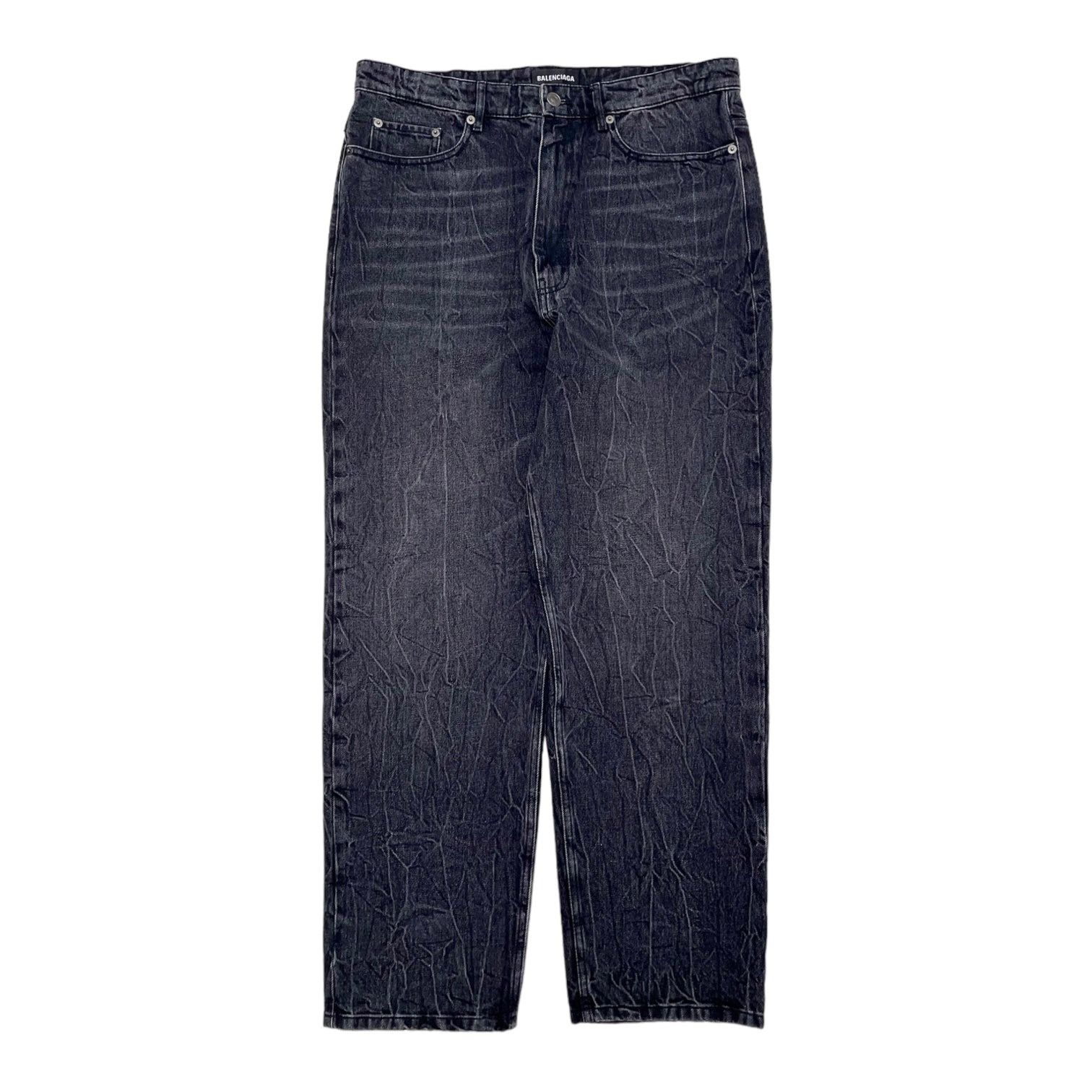 image of Balenciaga Baggy Jeans Washed Black, Men's (Size 34)