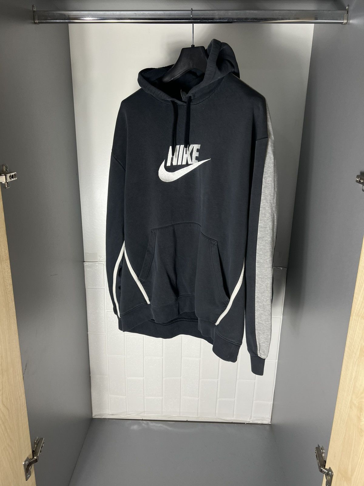 Nike × Vintage VERY RARE NIKE BIG LOGO SWOOSH HOODIE DRILL JAPAN STYLE 90s Size US XL / EU 56 / 4 - 2 Thumbnail
