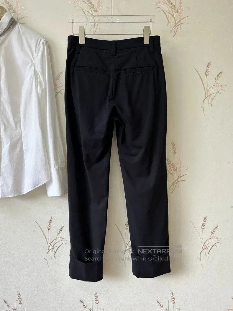 Brunello Cucinelli Brunello Cucinelli Black Wool Beaded Chain Pants. Size US 40 / EU 56 - 2 Thumbnail