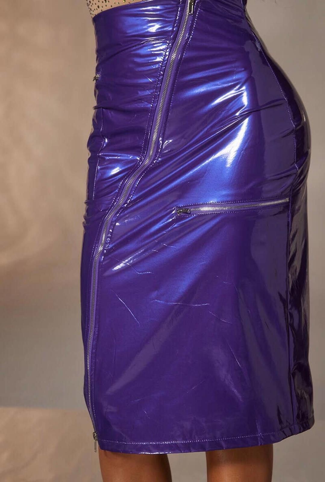 Other Pink Midi PU Skirt by WFFS Size 28" / US 6 / IT 42 - 9 Thumbnail