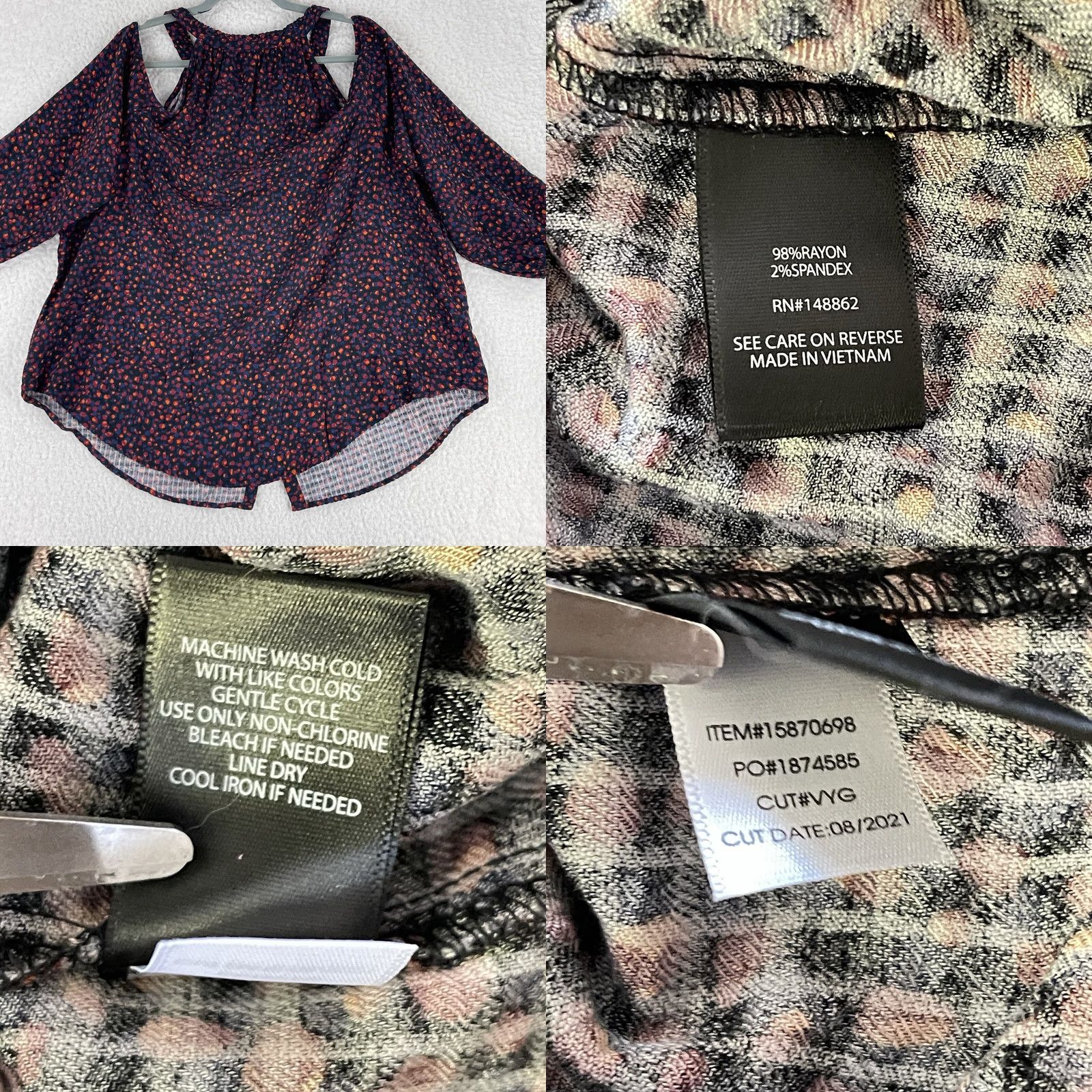 Torrid Torrid Blouse Shirt Womens Plus 2X Black Mini Dot Crinkle Gauze Cold Shoulder Tie-Front Top Size XXL / US 16-18 / IT 52-54 - 10 Thumbnail