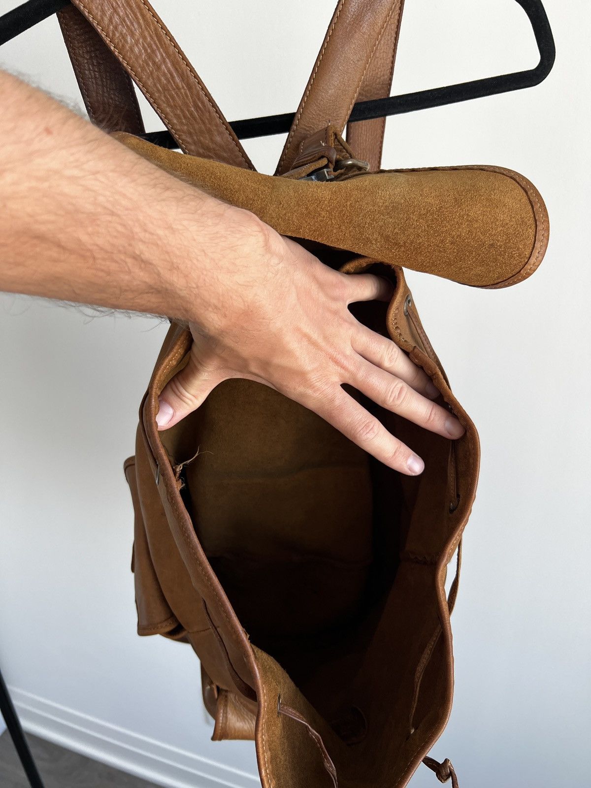 Roots Vintage Roots Tribal Leather Brown Knapsack, Made in Canada Size ONE SIZE - 12 Thumbnail