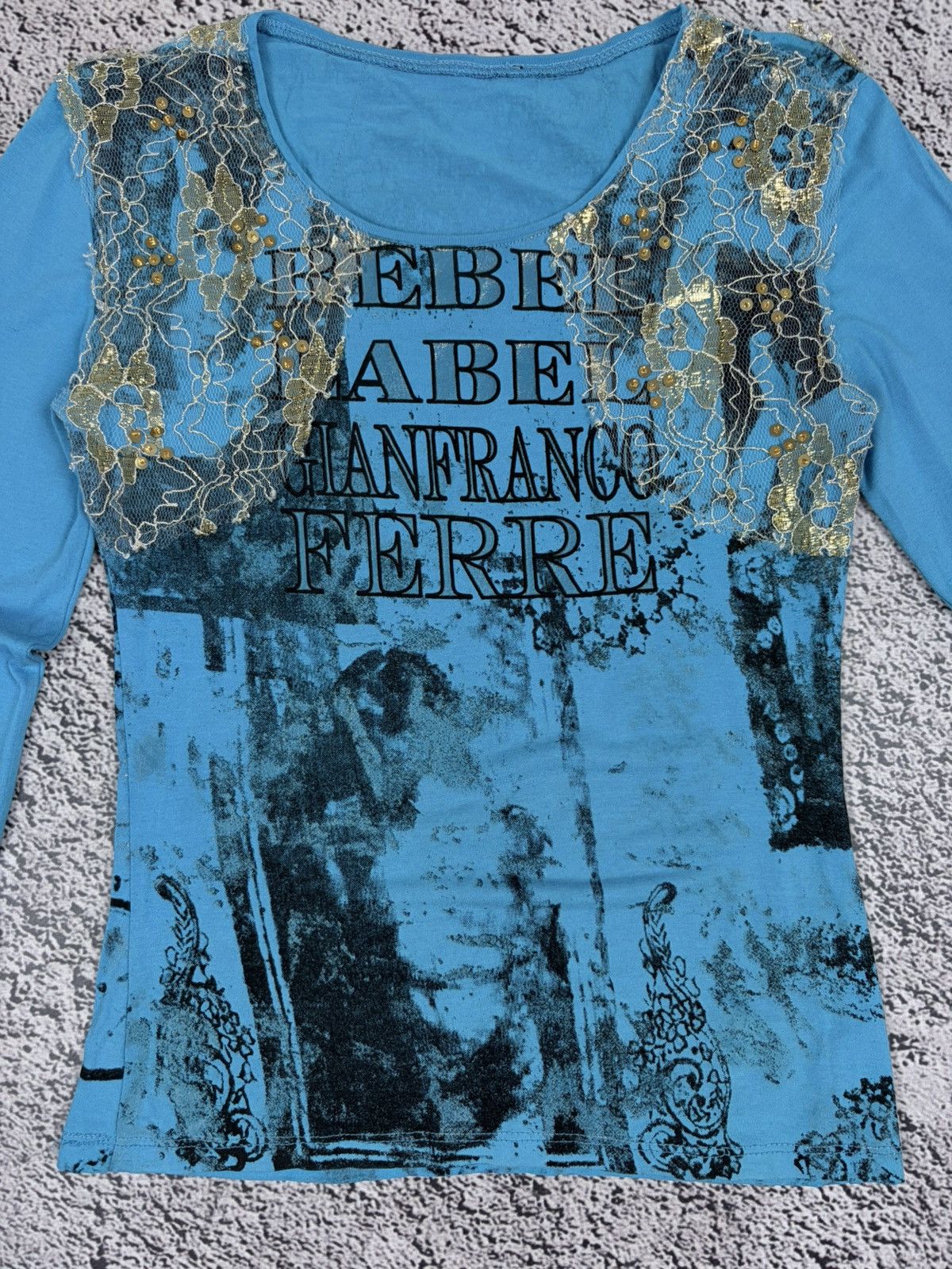 Japanese Brand Vintage Gianfranco Ferre Y2K Lace Mesh Longsleeve Size M / US 6-8 / IT 42-44 - 4 Thumbnail