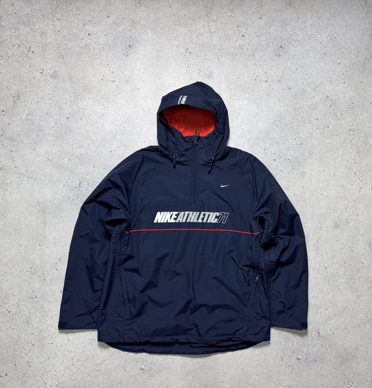 Nike Nike Athletic 71 Vintage Nylon Anorak Jacket Swoosh Drill Size US XL / EU 56 / 4 - 1 Thumbnail