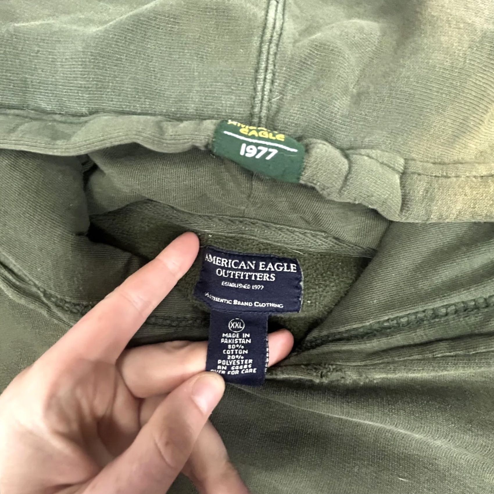 American Eagle Outfitters VINTAGE American Eagle Hoodie Mens 2XL Green Snowboard Faded Distressed 90s Size US XXL / EU 58 / 5 - 6 Thumbnail