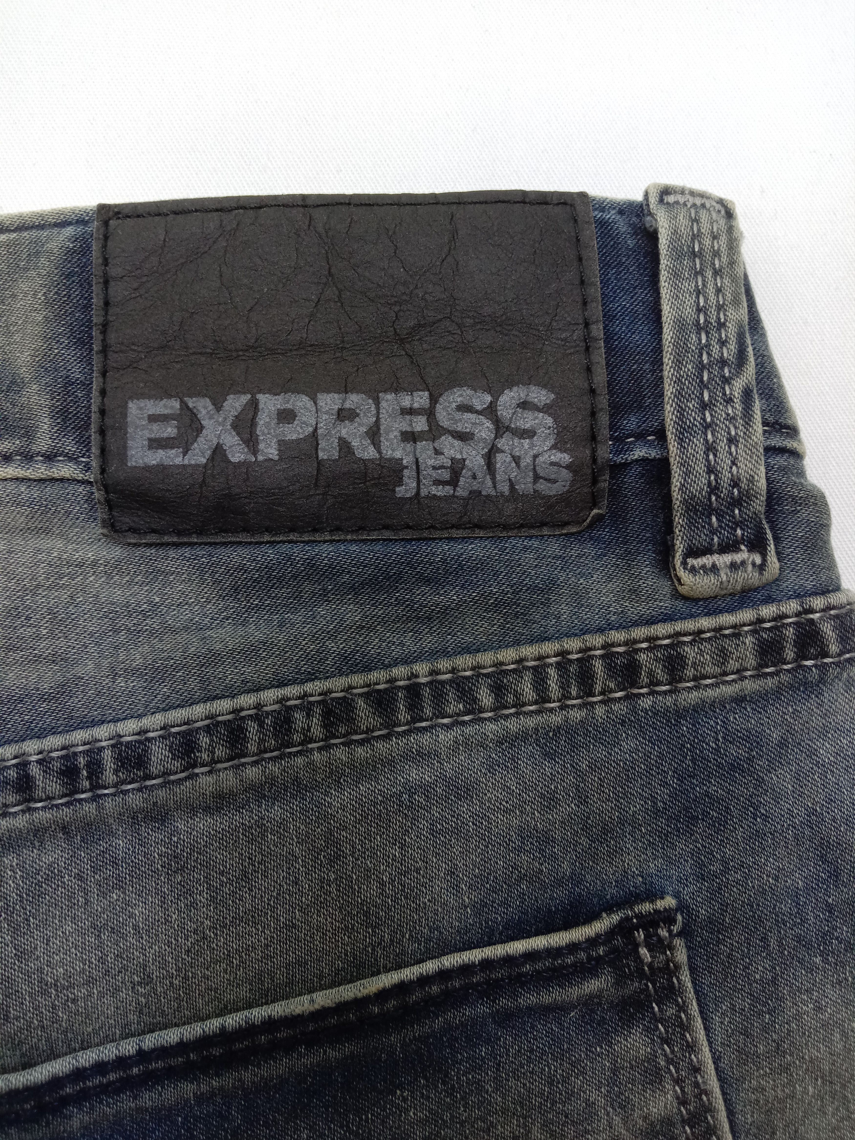 Express Vintage Express Mud Wash Jeans Loose Fit Straight Leg Denim Size US 36 / EU 52 - 13 Thumbnail