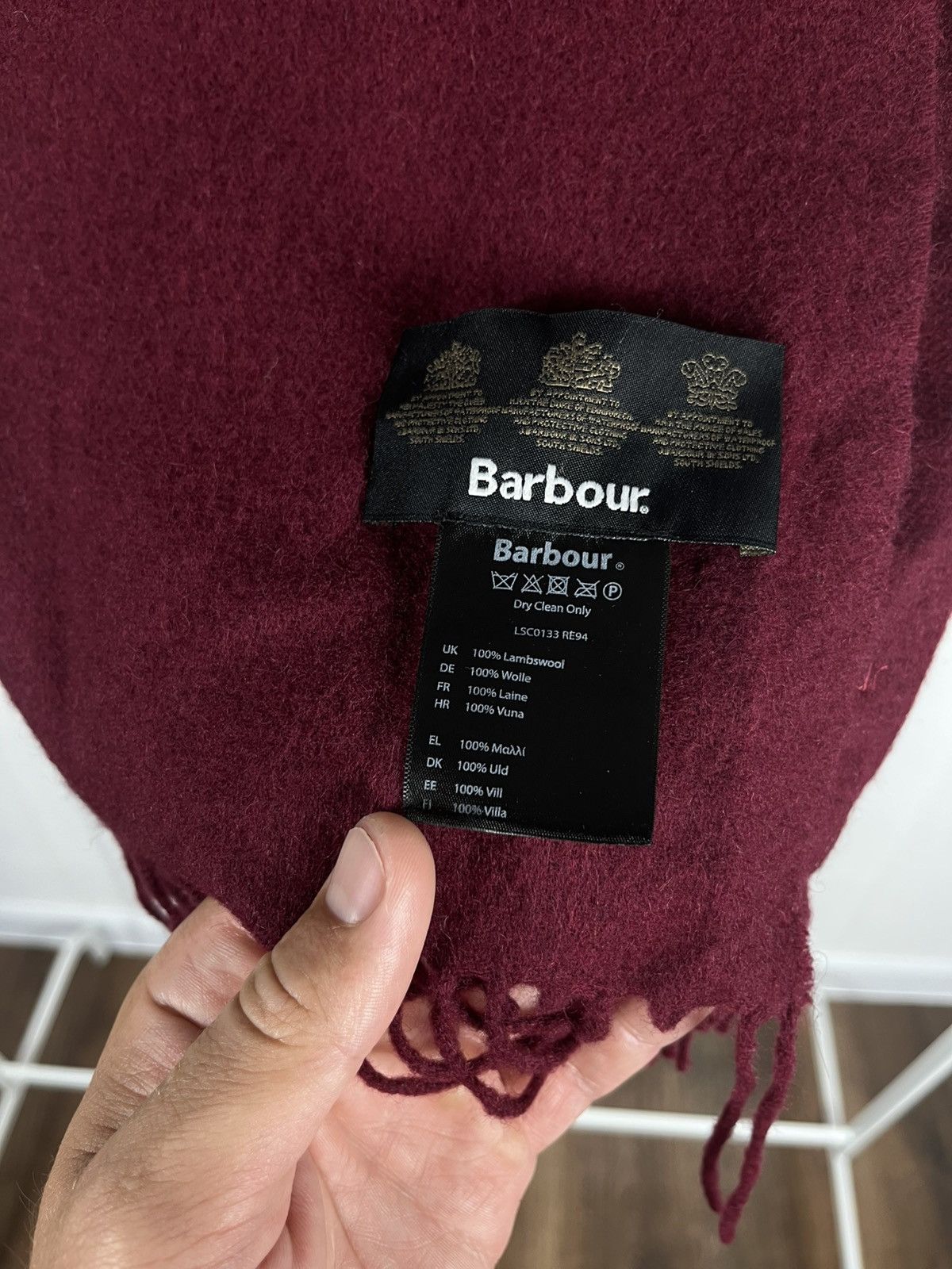 Barbour Barbour Burgundy Lambswool Scarf 195x26 cm Size ONE SIZE - 5 Thumbnail