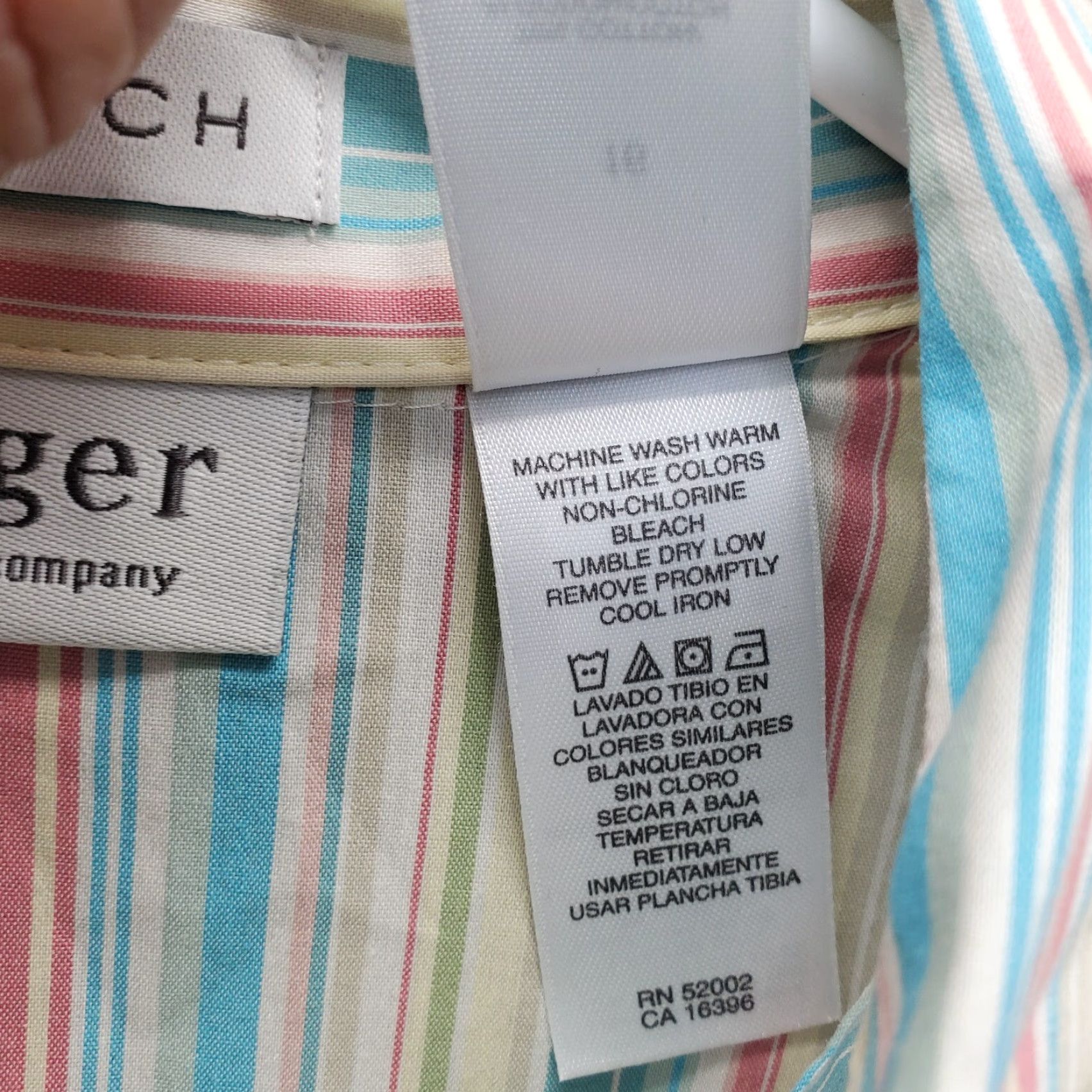 Liz Claiborne Liz Claiborne Villager Shirt Womens Size 16 Multicolor Striped Button Down Top Size XXL / US 16-18 / IT 52-54 - 4 Thumbnail