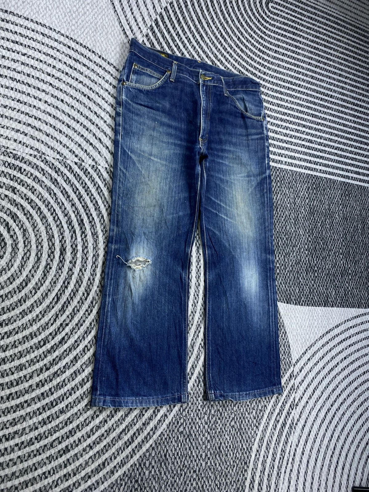 Lee Vintage LEE Blue Wash Distressed Denim Pants Size US 34 / EU 50 - 3 Thumbnail