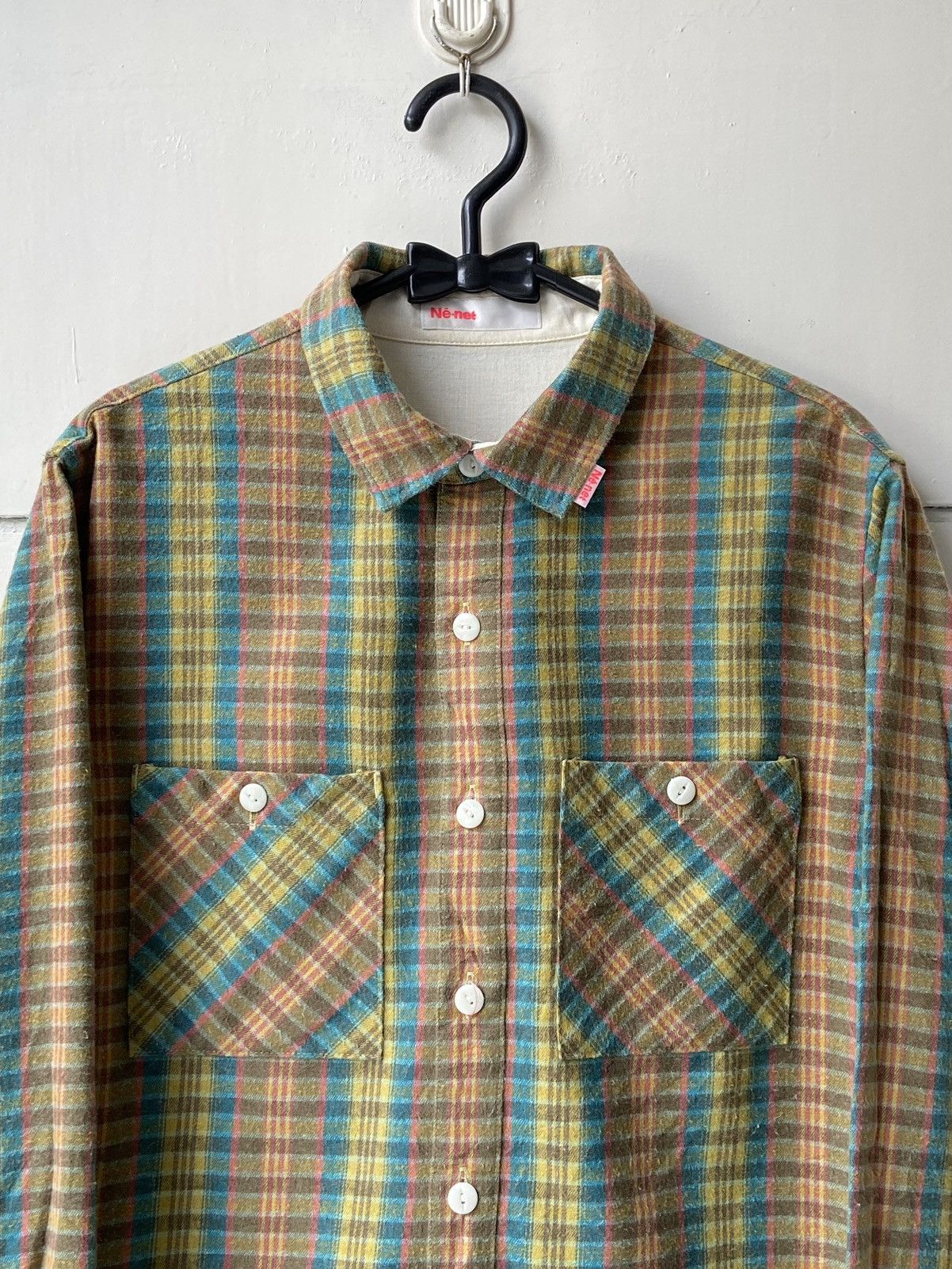 Issey Miyake × Ne-Net NE-NET Flannel Plaid Shirt Size US S / EU 44-46 / 1 - 12 Thumbnail