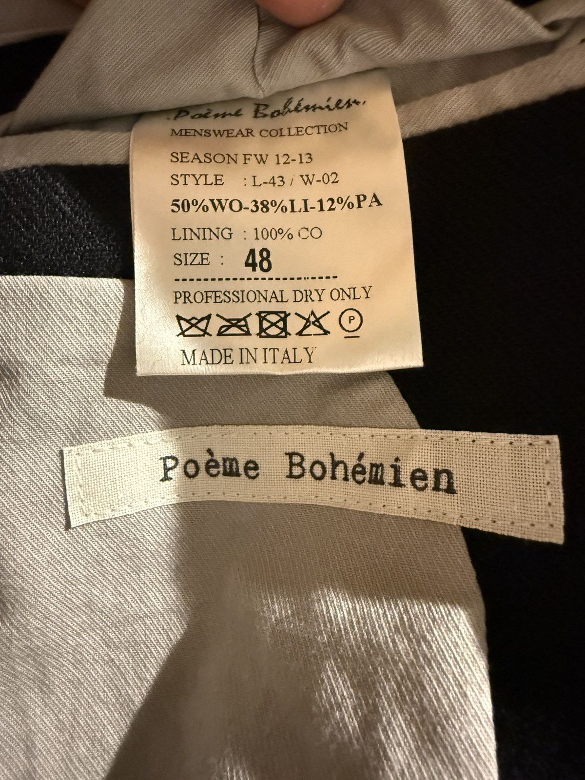 Poeme Bohemien Wool Blazer Jacket Size 36R - 10 Thumbnail