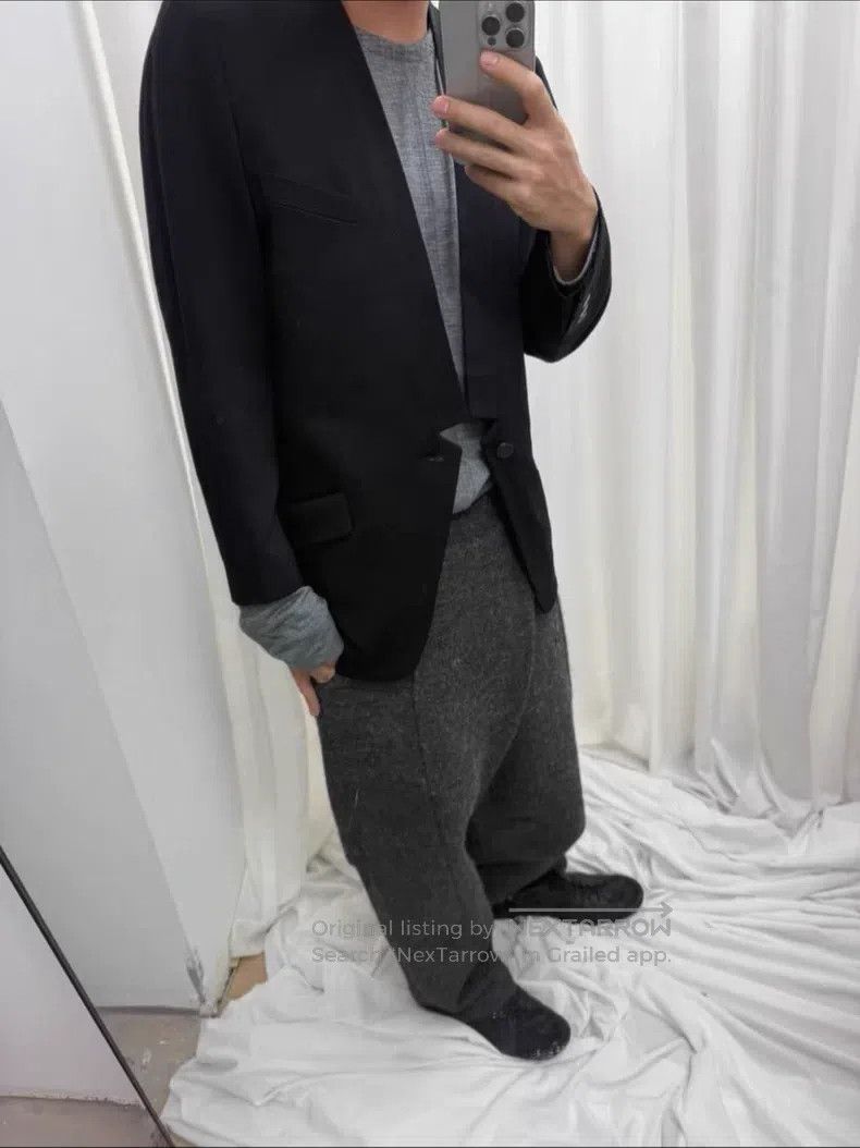 Issey Miyake Issey Miyake Wool Collarless Suit Jacket Size US M / EU 48-50 / 2 - 9 Thumbnail