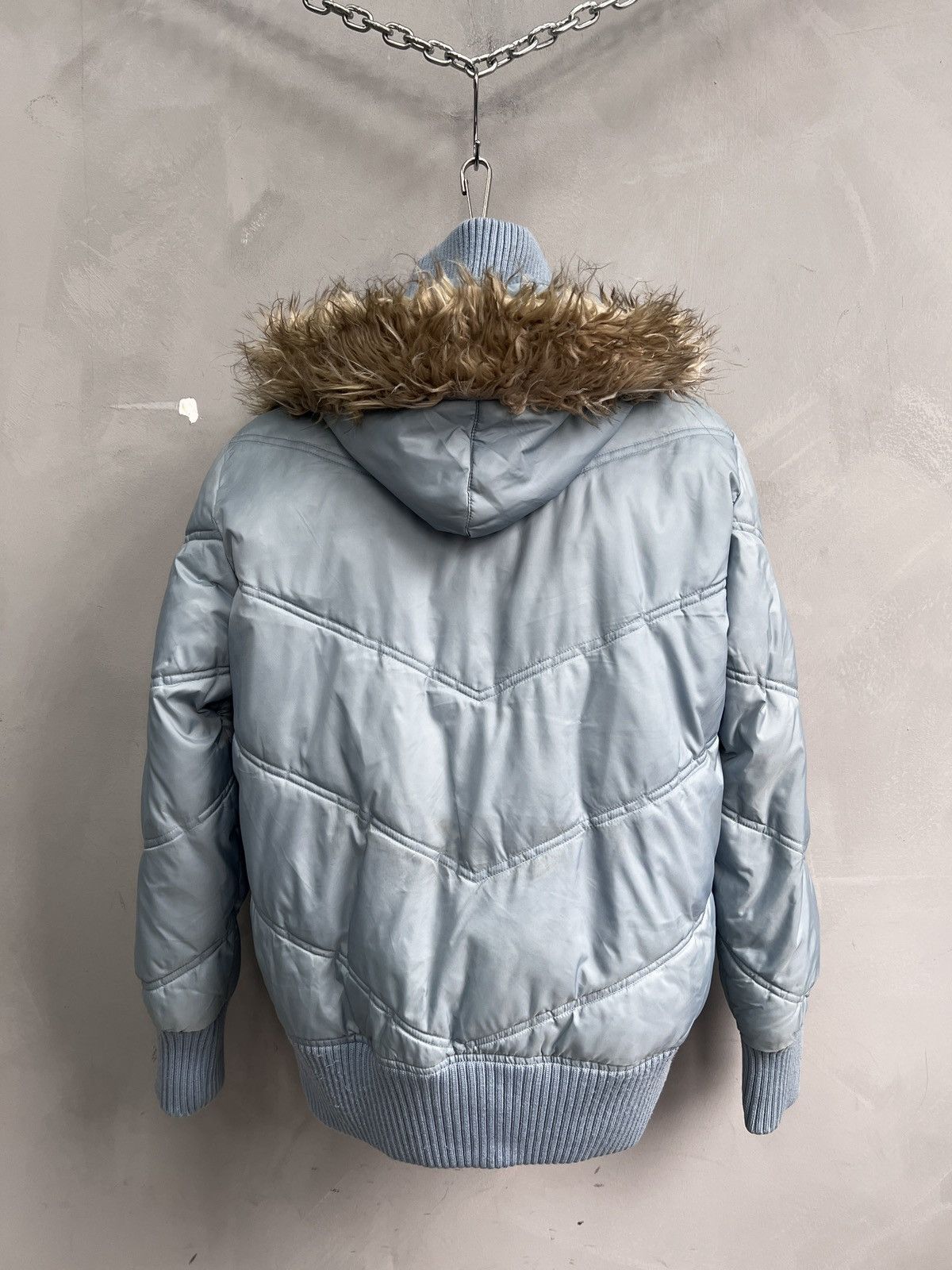 Hysteric Glamour Cropped bomber Jacket Blue Fur hood Ifsixwasnine style Y2K Size US M / EU 48-50 / 2 - 5 Thumbnail