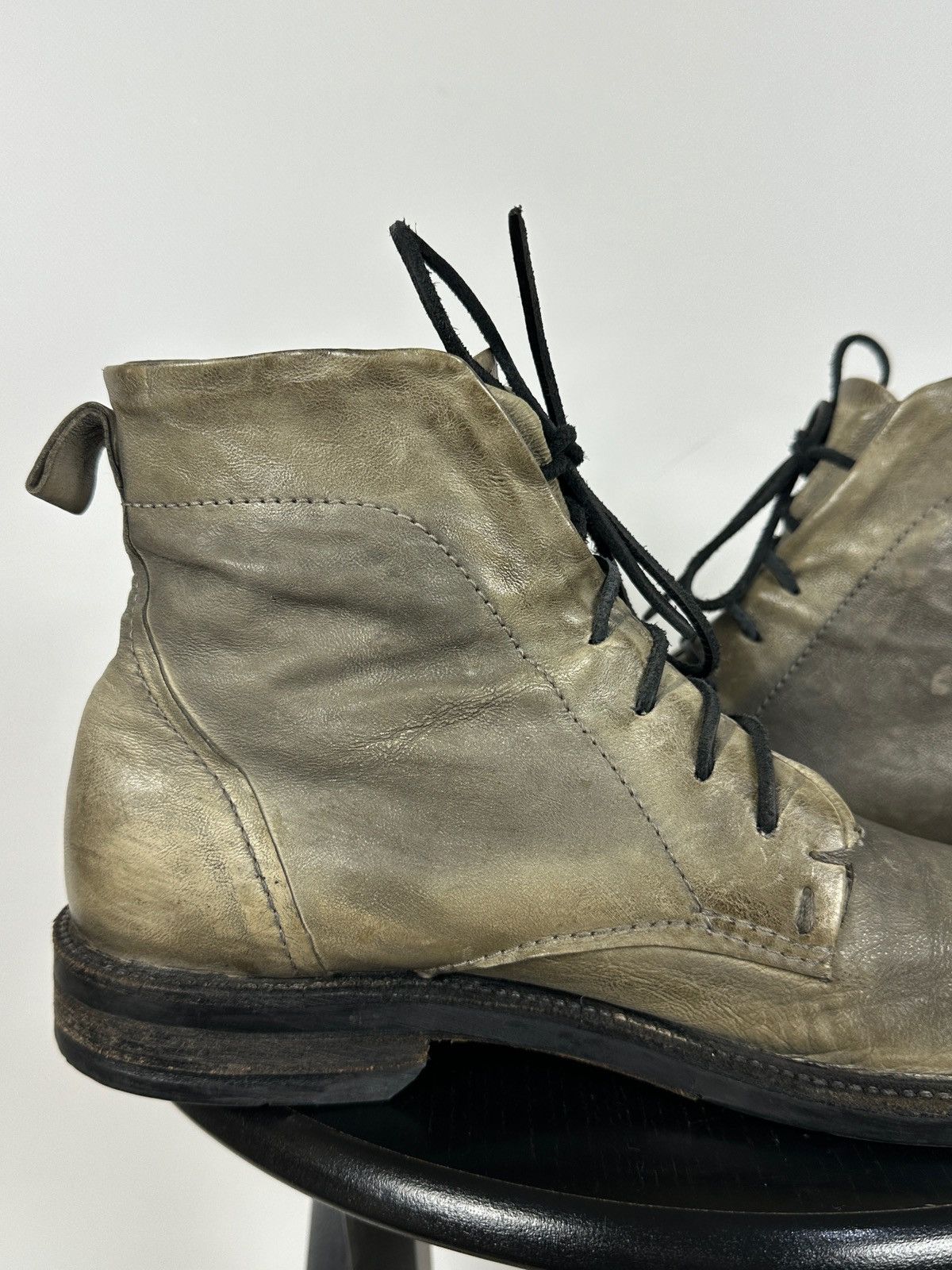 A.S.98 A.S.98 Distressed Leather Lace Up Ankle Boots Guidi Style Size US 10 / EU 43 - 17 Thumbnail