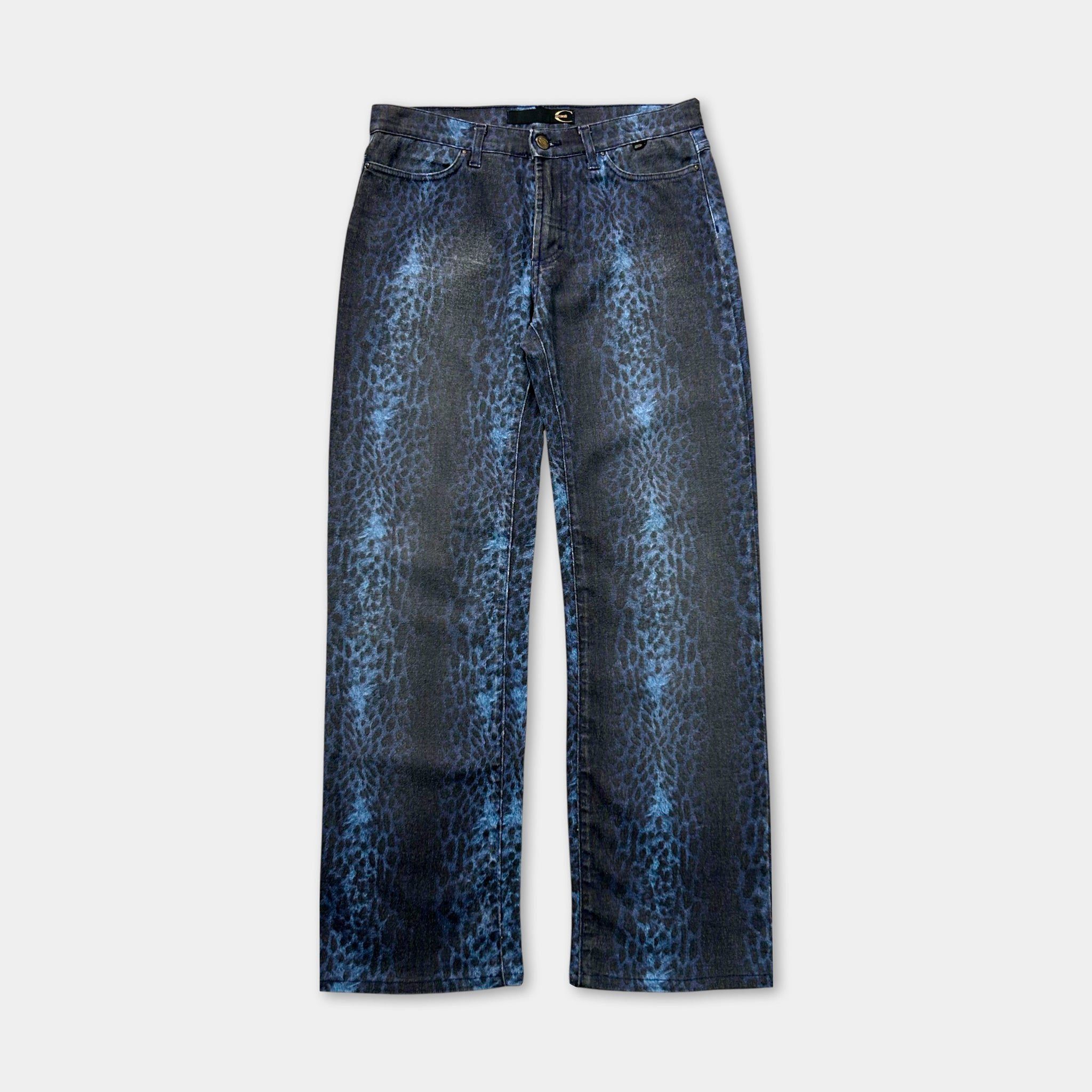 Just Cavalli Just Cavalli Dark Blue Leopard Pants Size 28" / US 6 / IT 42 - 1 Thumbnail