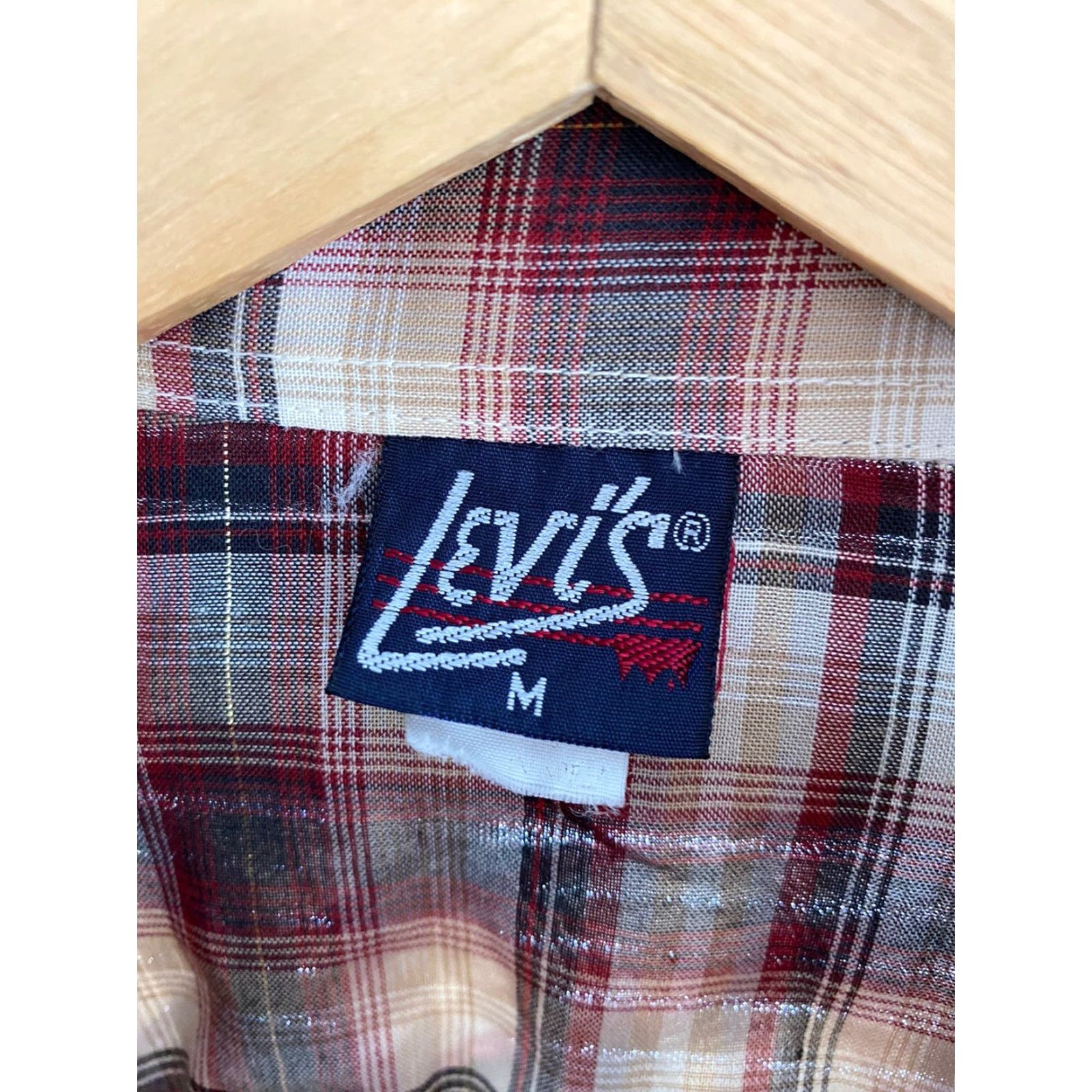 Levi's VINTAGE Levi's Mens Pearl Snap Western Shirt 70s M Brown Check Button-Up Long Sleeve 29” 21” 24” | Mens Size US M / EU 48-50 / 2 - 4 Thumbnail