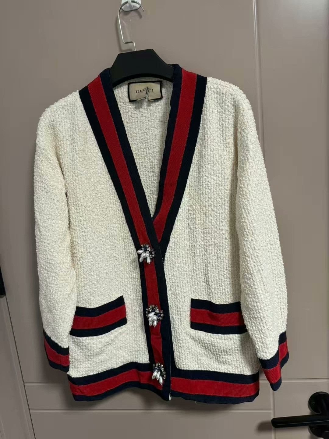 Gucci gucci striped cardigan with jewel buttons Size S / US 4 / IT 40 - 1 Thumbnail