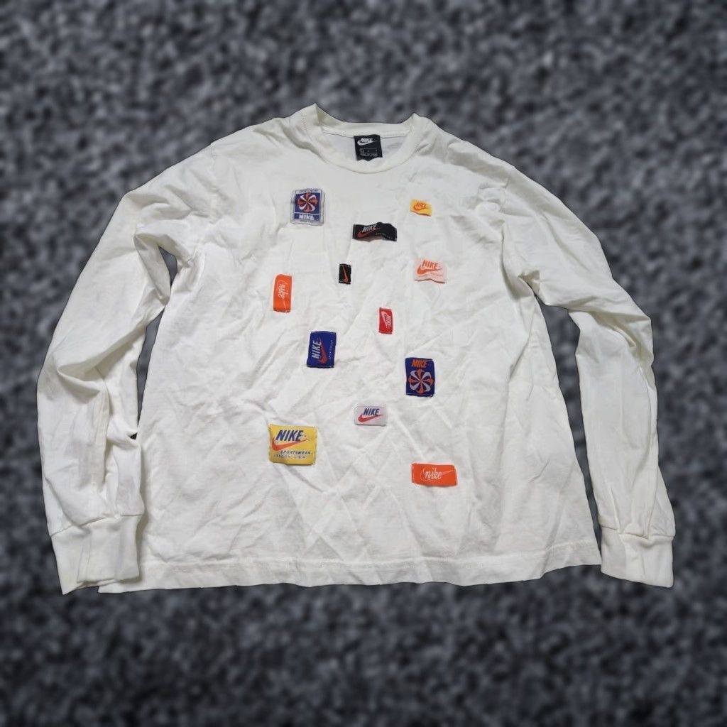 Nike Nike T-Shirt Long Sleeve Casual Crew Neck Modern Unisex Adult Size L White Retro Logo Size L / US 10 / IT 46 - 1 Thumbnail