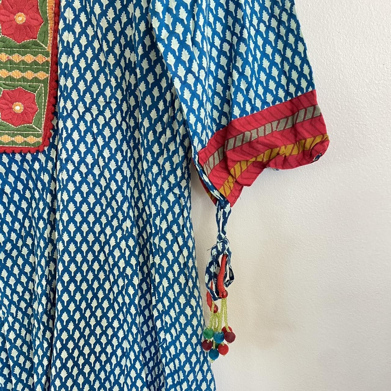 Designer INDIAN VINTAGE BOHO MIDI DRESS WOMENS STITCHED HANDMADE 44 Size M / US 6-8 / IT 42-44 - 5 Thumbnail