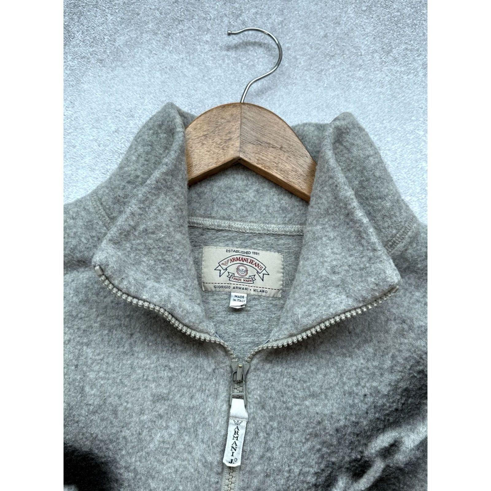 Vintage VINTAGE Armani Jeans Big Logo Fleece Sweatshirt Gray XL Men’s(Size XL) Size US XL / EU 56 / 4 - 7 Thumbnail