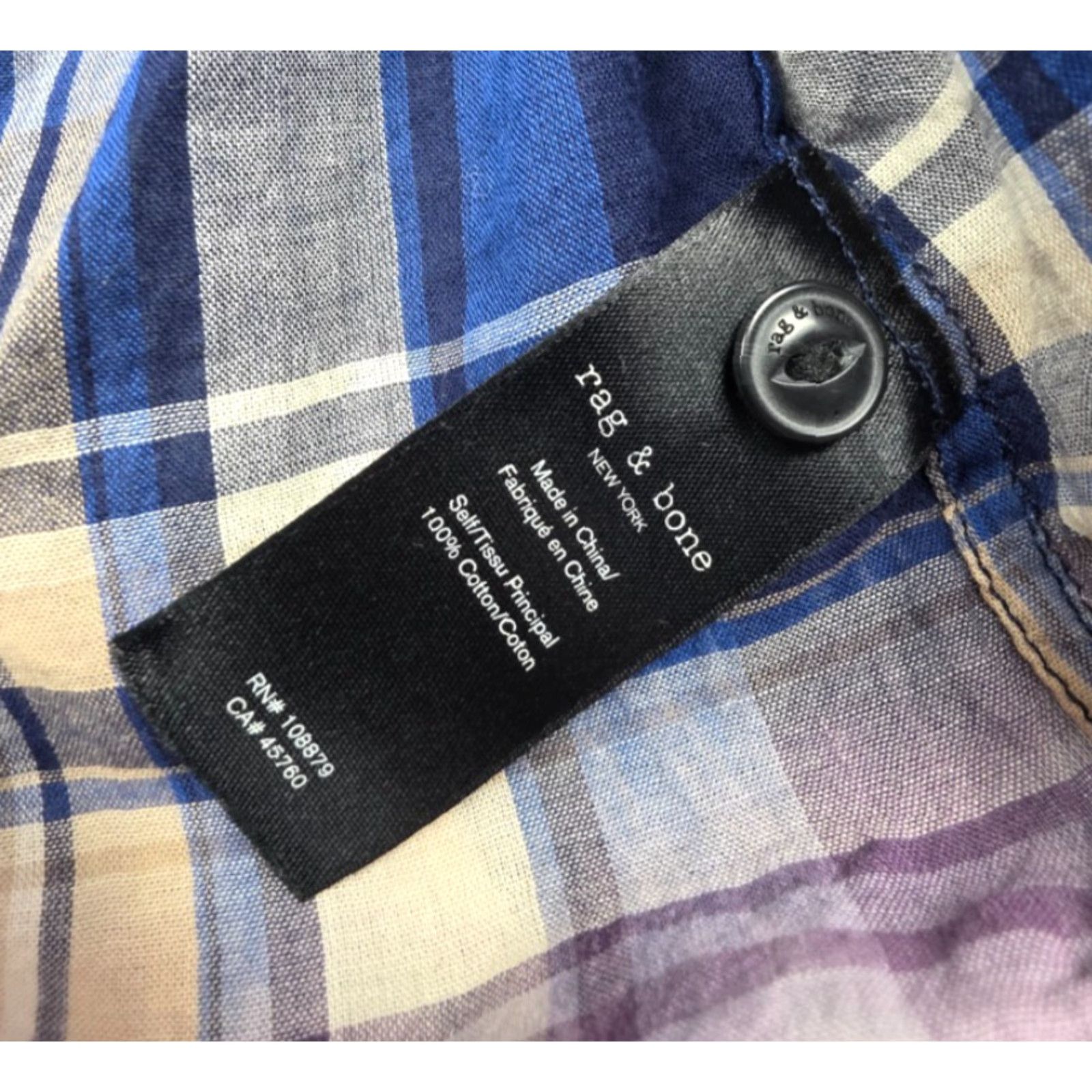 Rag & Bone rag & bone Florian Plaid Shirt Button-Up M Women's Cotton Multicolor Long Sleeve Casual Size M / US 6-8 / IT 42-44 - 7 Thumbnail