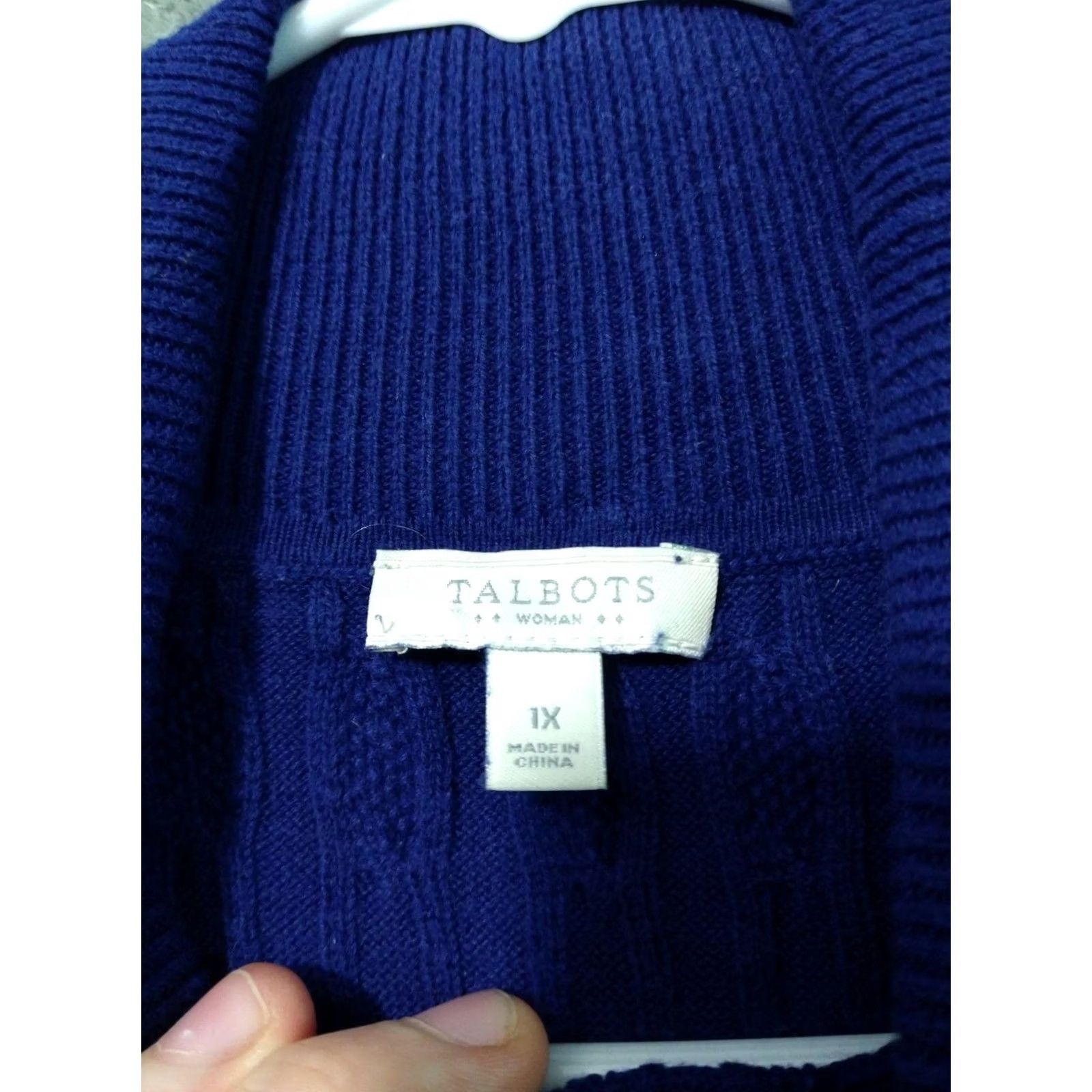 Talbots VINTAGE Talbots Sweater Womens 1X Plus Turtleneck Cable Neck Pullover Cotton Lot of 2 Size XL / US 12-14 / IT 48-50 - 5 Thumbnail