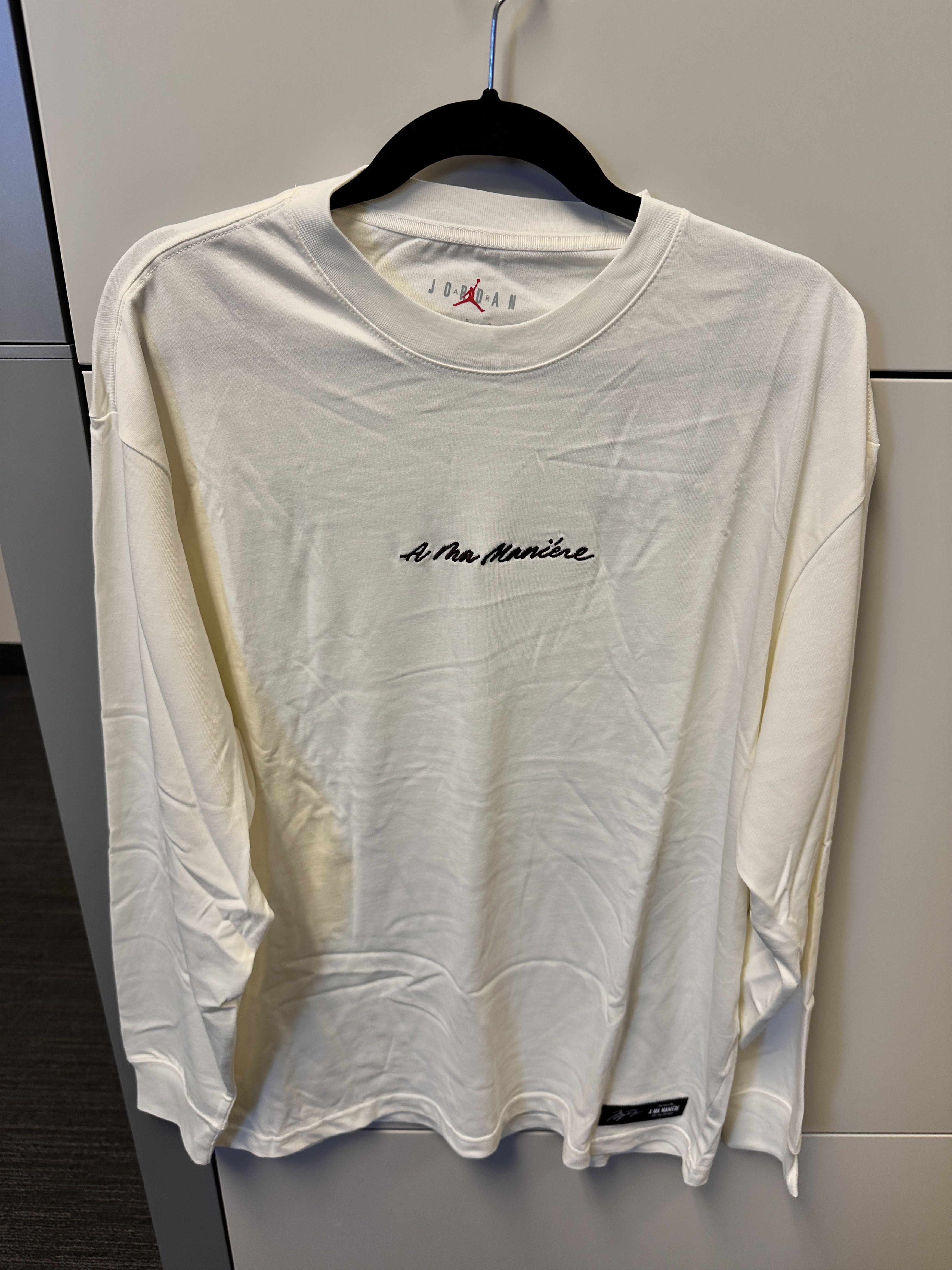 image of Jordan X A Ma Maniere Long Sleeve Tee - Sail Color Size L, Men's