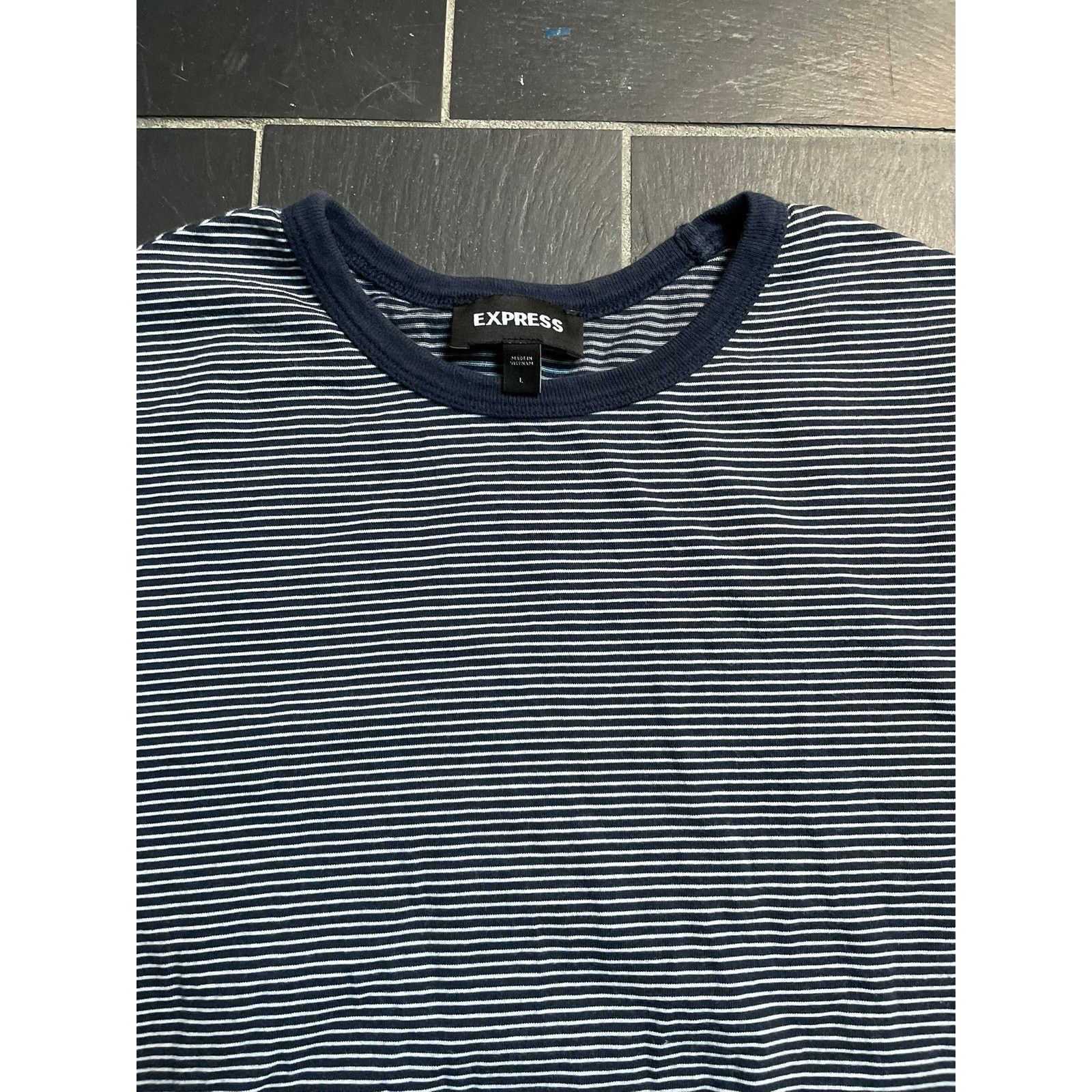Express Express Oversized Navy Pinstripe Tshirt Large Size US L / EU 52-54 / 3 - 2 Thumbnail
