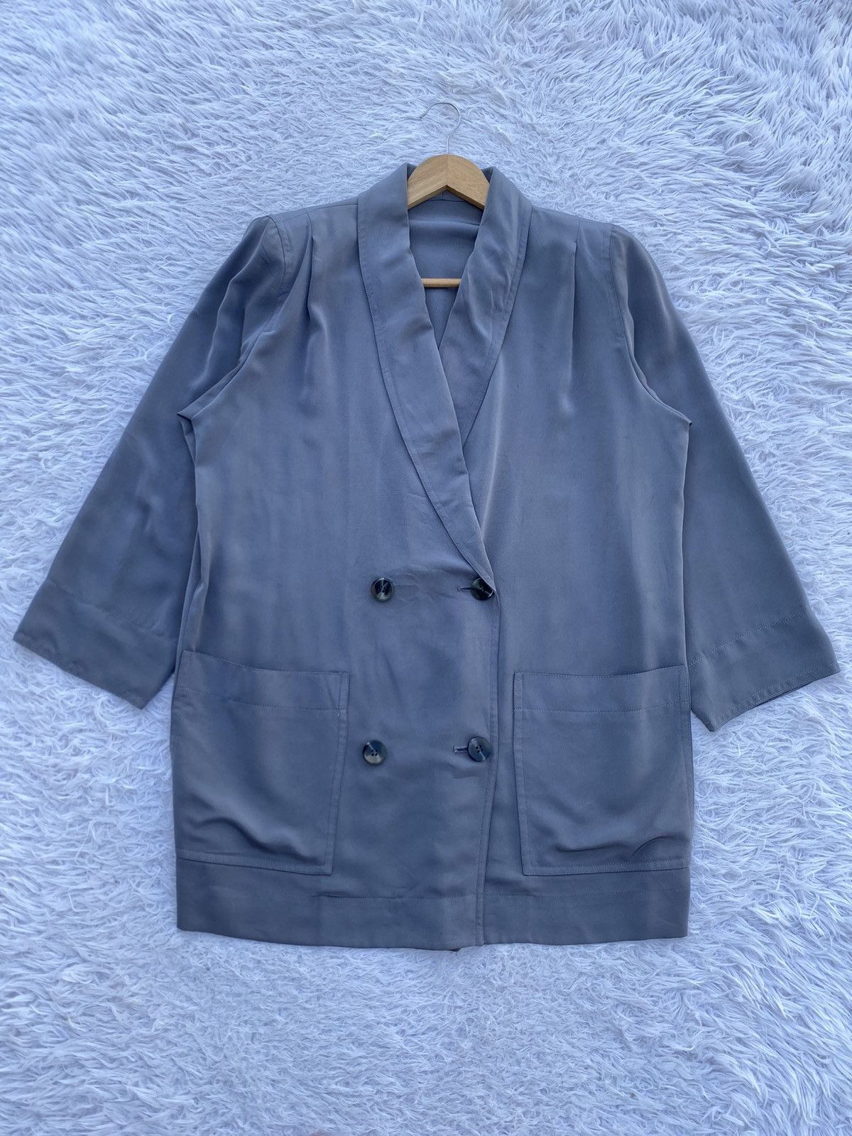 Givenchy Rare Vintage 90s Givenchy Satin Double Breasted Blazer Women Size M / US 6-8 / IT 42-44 - 1 Thumbnail