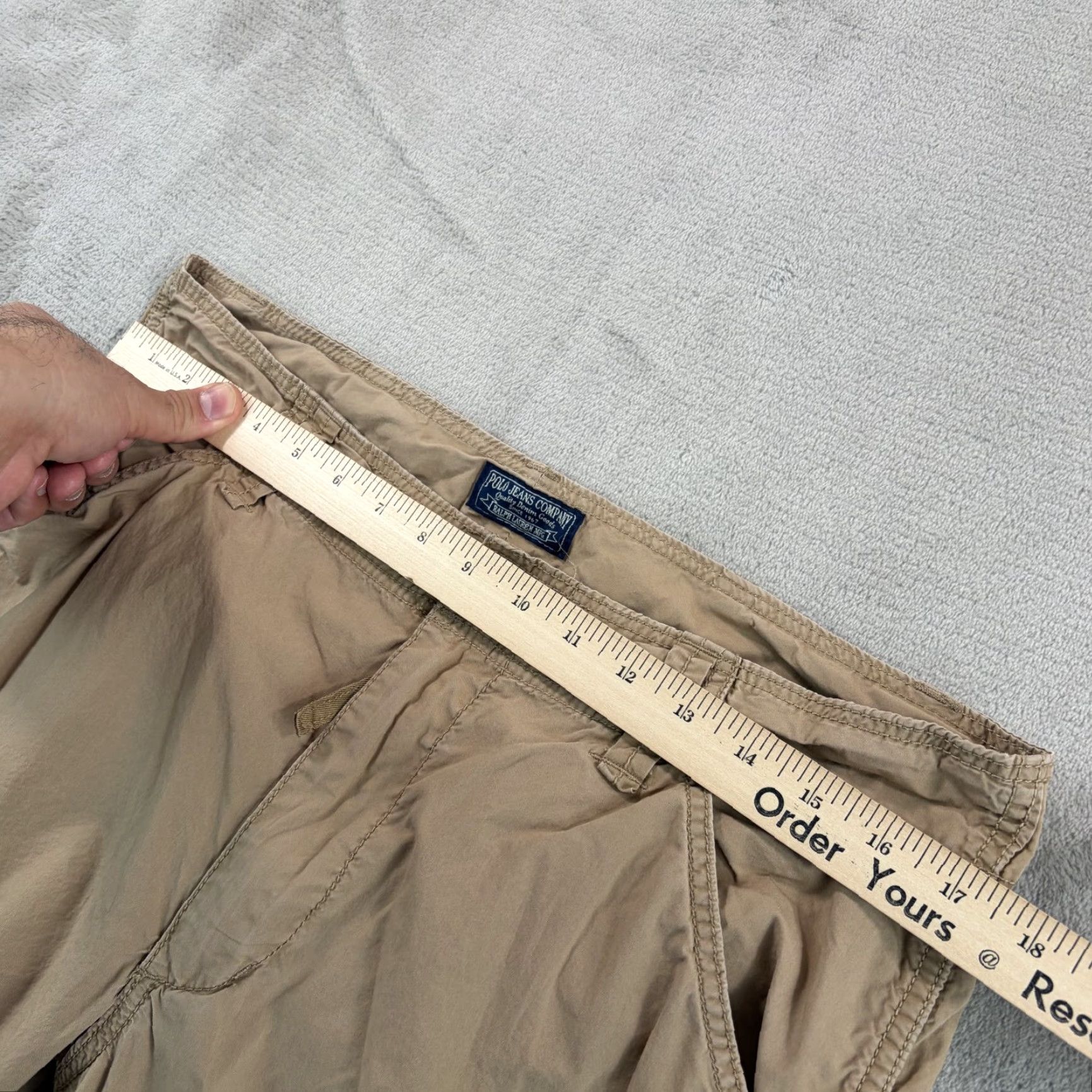 Polo Ralph Lauren Vintage Polo Ralph Lauren Paratrooper Cargo Pants Men 34x29 Beige USA Flag 90s Retro Grunge Army Cargo Wide-Leg Regular Cotton Canvas Jeans Jeans Size US S / EU 44-46 / 1 - 6 Thumbnail