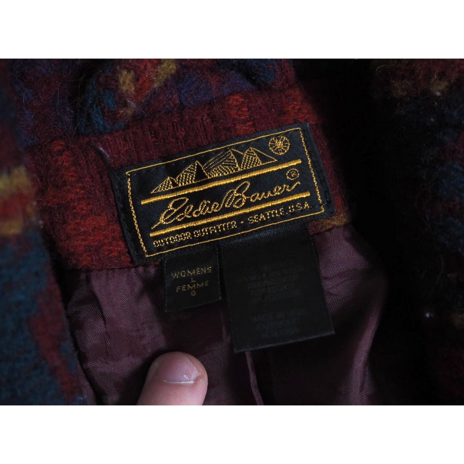 Eddie Bauer VTG Eddie Bauer Southwest Aztec Striped Wool Lined Coat Jacket Womens L Size L / US 10 / IT 46 - 6 Thumbnail