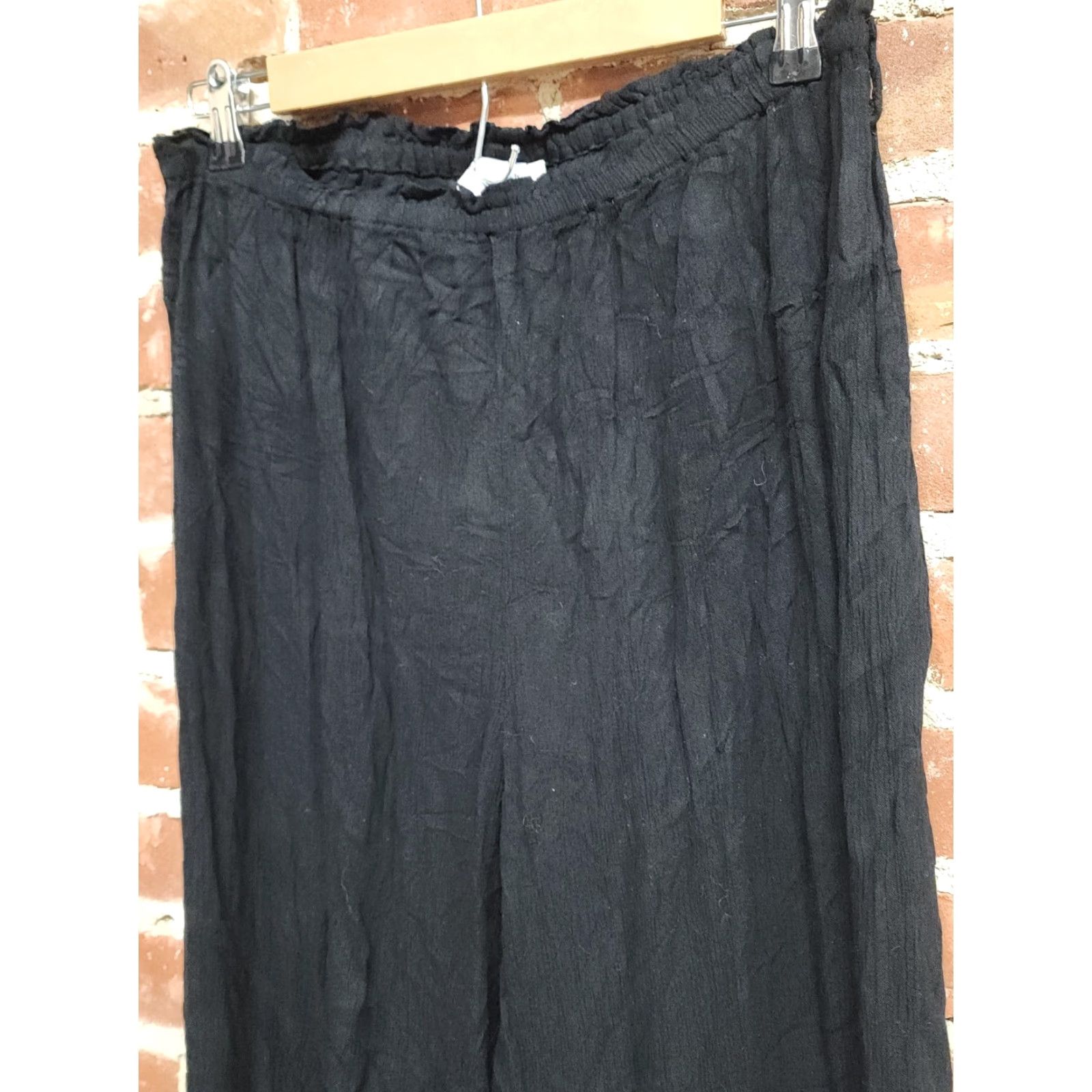 Asos ASOS Design Black Wide Leg Pants Viscose Womens 12 Pants Regular Black 12 ASOS Womens Wide-Leg Comfort Pockets Size 34" / US 12 / IT 48 - 4 Thumbnail