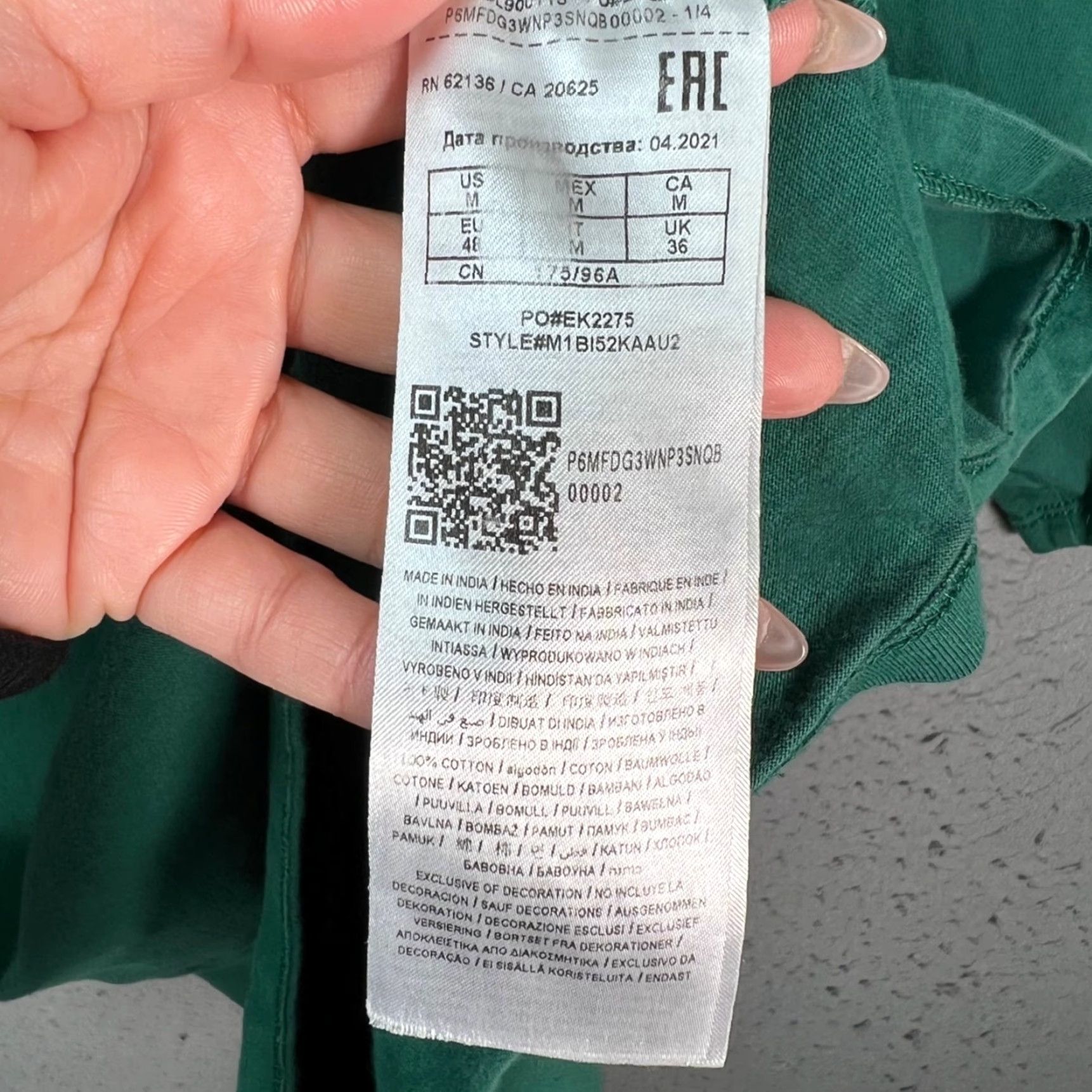 Guess Guess Originals Mens Medium Emerald Green Ringer T-Shirt Logo Cotton Knit Short Sleeve Crew Neck Shirt Men Size US M / EU 48-50 / 2 - 4 Thumbnail