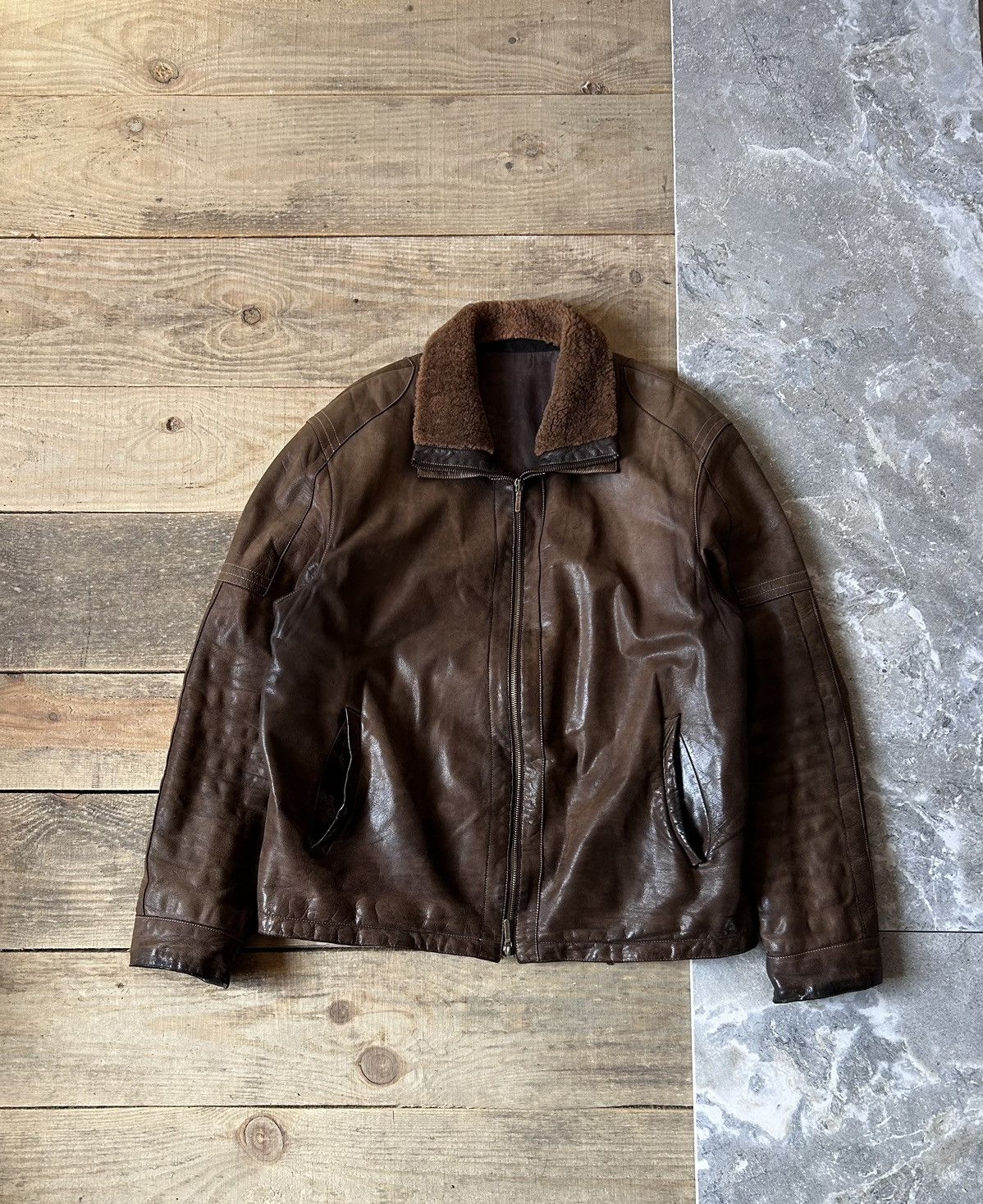 Genuine Leather Upstar Continental Mens leather jack with fur luxury Size US L / EU 52-54 / 3 - 2 Thumbnail