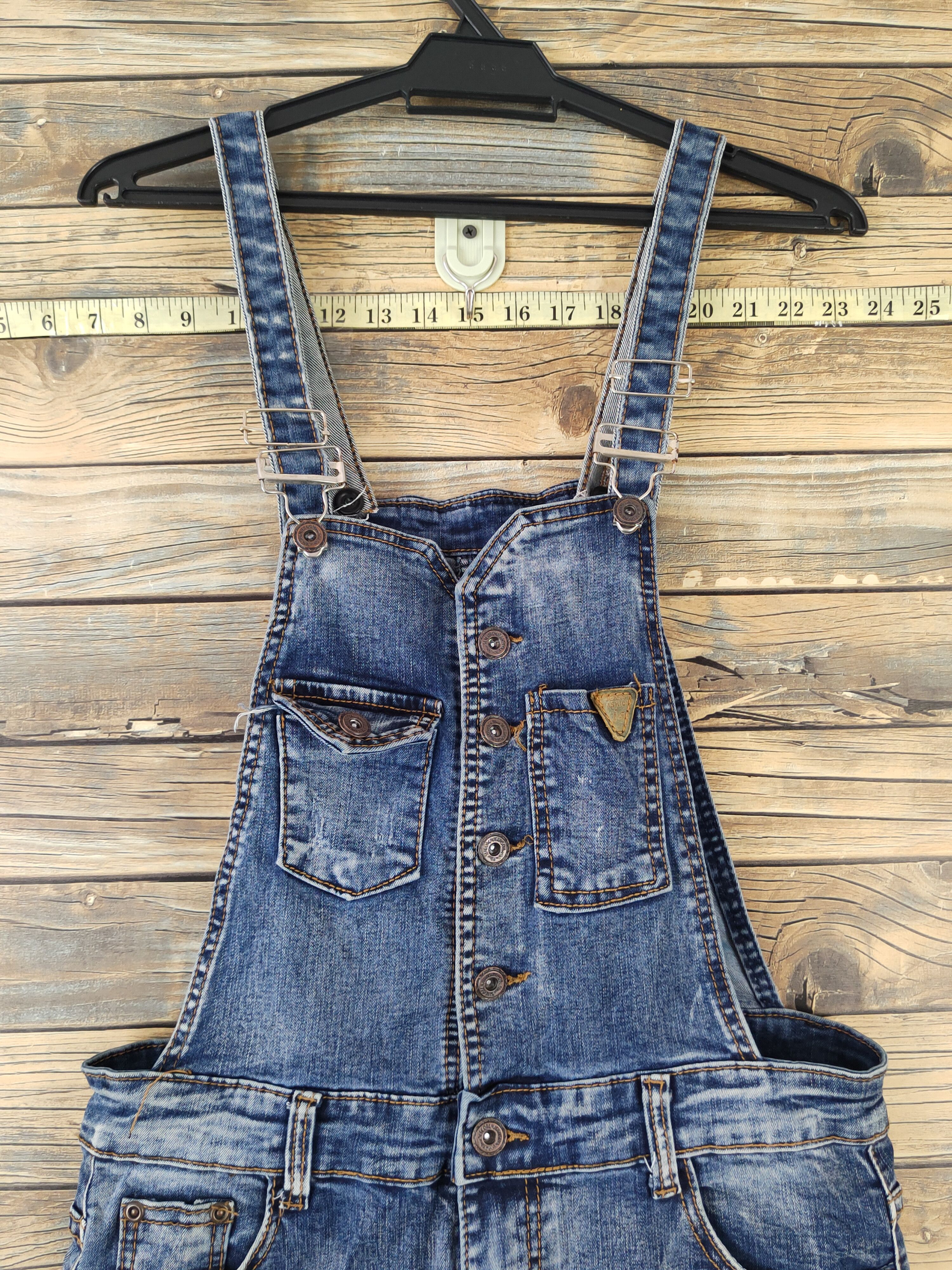 Japanese Brand × Vintage Kurt Cobain design 💥Japanese Brand Blue Denim Jumpsuits Size 32" / US 10 / IT 46 - 2 Thumbnail