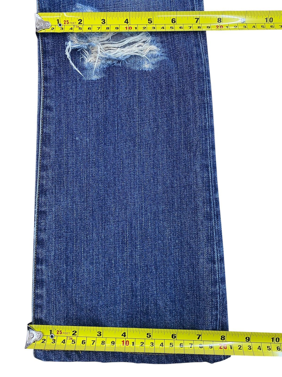 Japanese Brand Blue Wash Distressed Style Flare Jeans