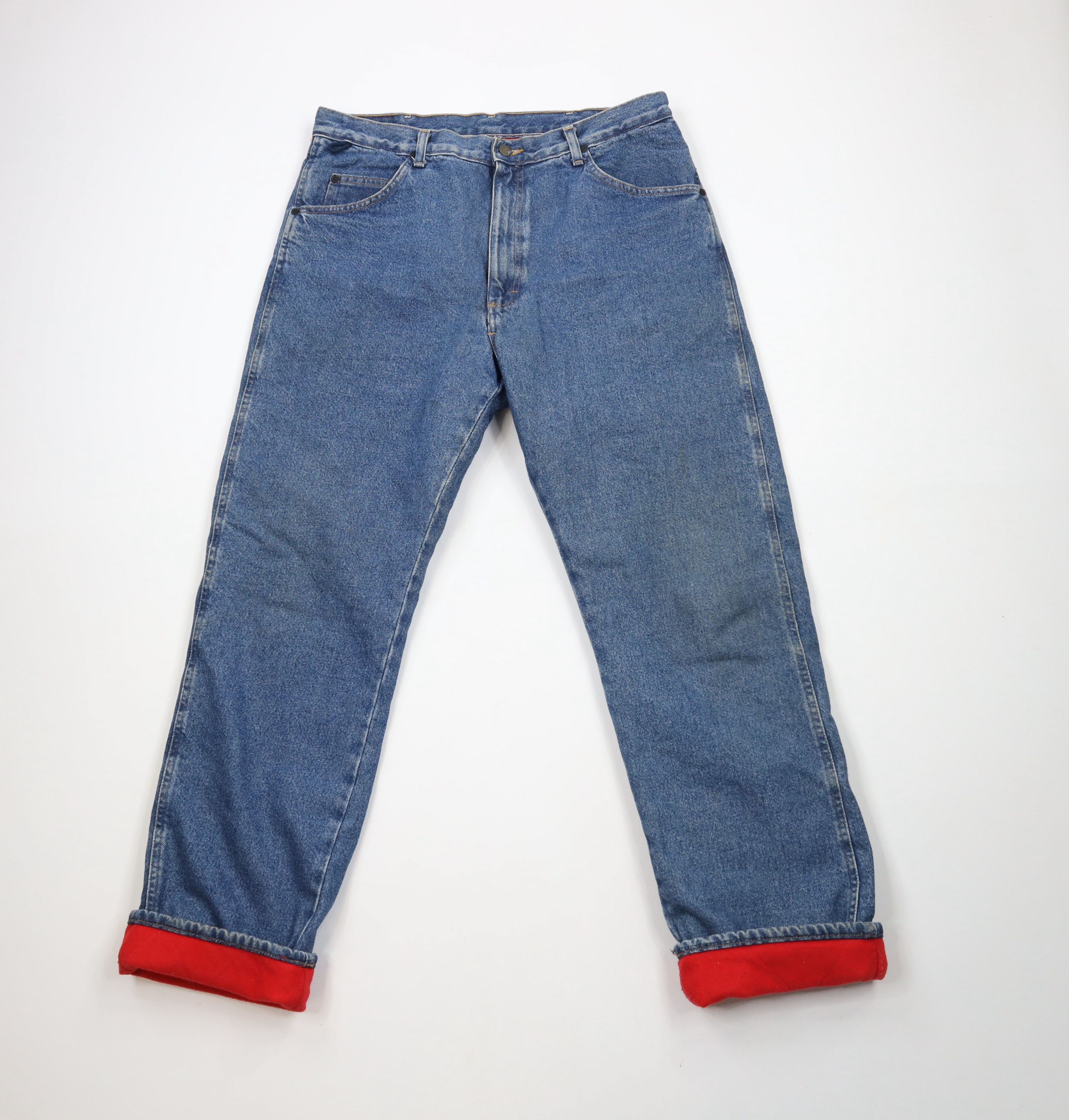 Vintage × Wrangler Vintage Wrangler Heavyweight Fleece Lined Denim Jeans Blue Size US 36 / EU 52 - 1 Thumbnail