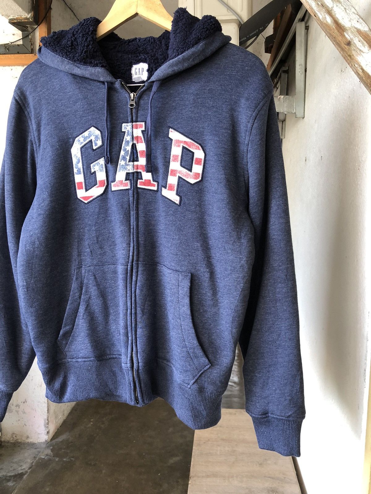 Gap Gap USA Flag Inner Fleece Sweater Hoodie Size US M / EU 48-50 / 2 - 4 Thumbnail