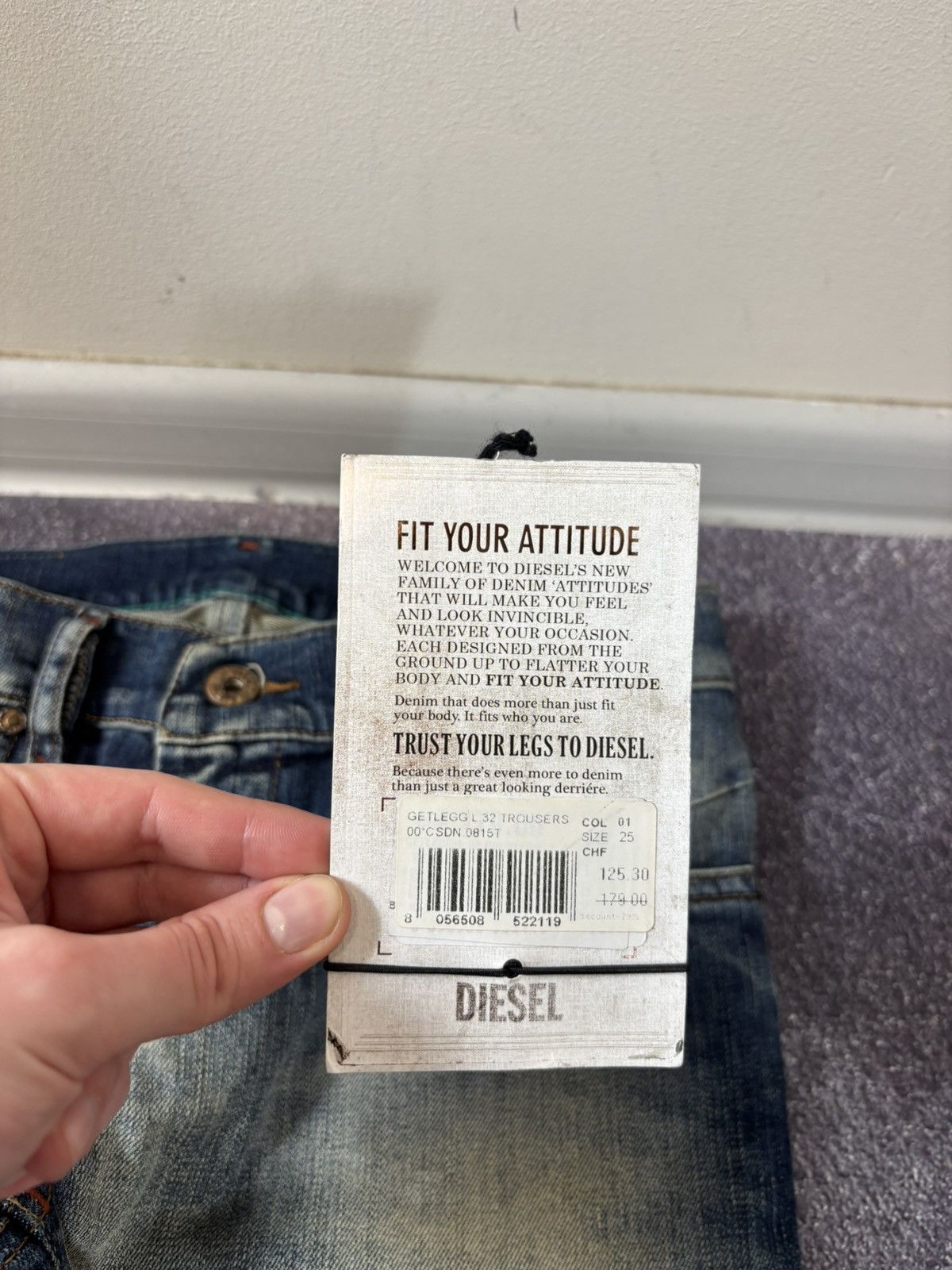 Diesel Diesel Getlegg NWT Women’s Slim Skinny Blue Denim Jeans Size 25" / US 0 / IT 36 - 8 Thumbnail