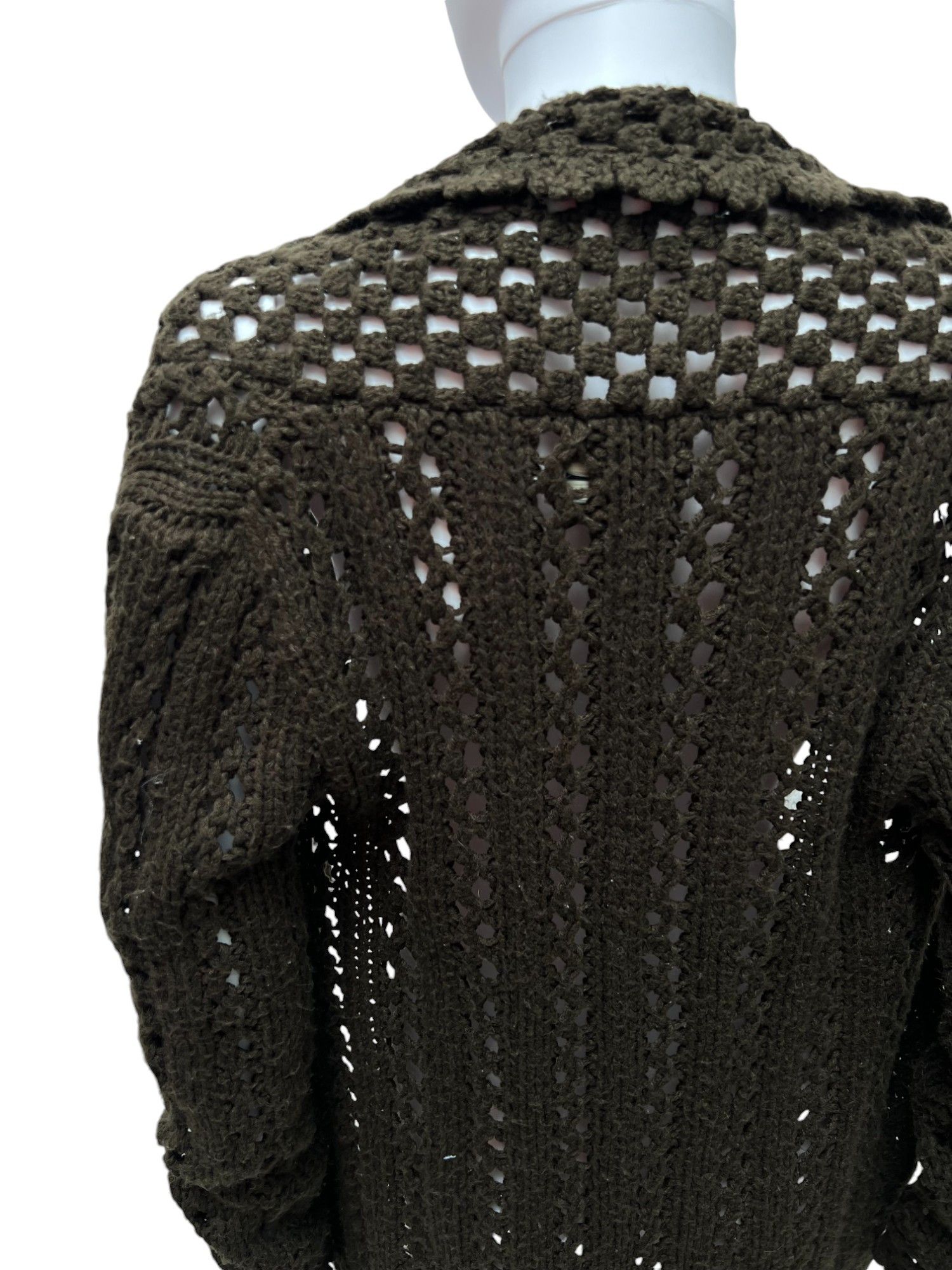Jean Paul Gaultier Knitted Brown Cardigan Size ONE SIZE - 5 Thumbnail