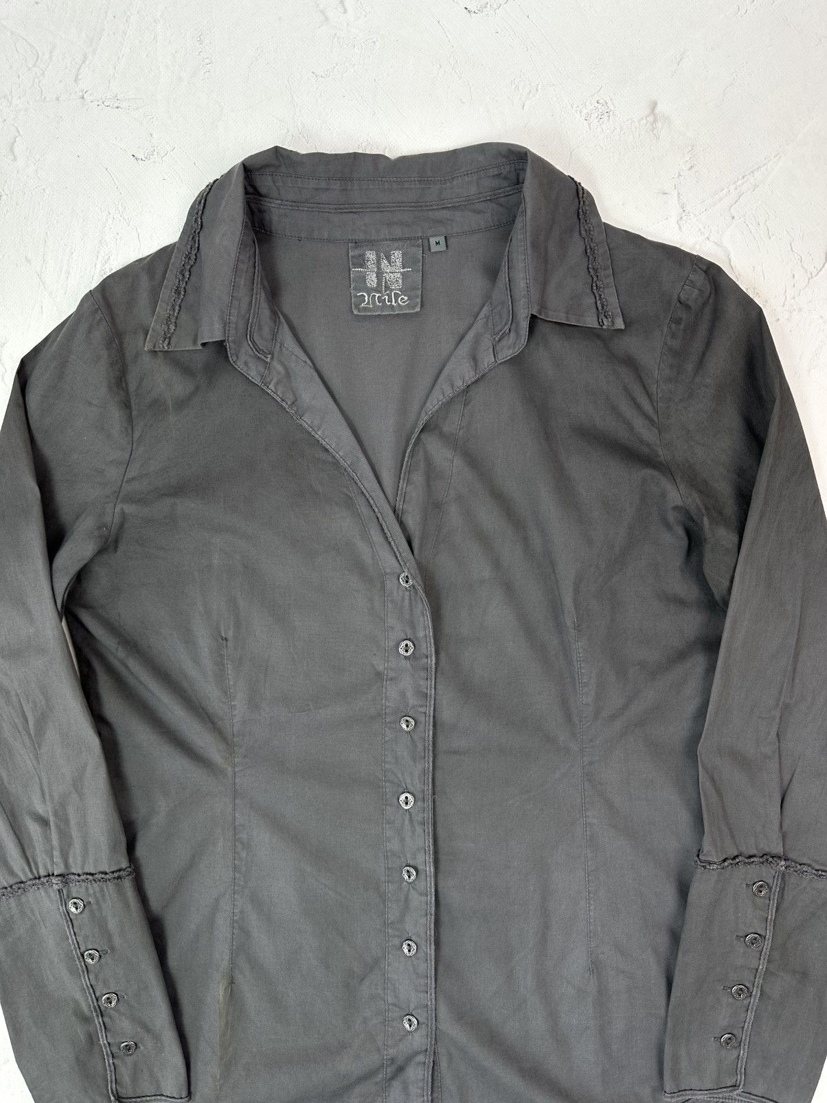 If Six Was Nine Vintage Grey V-neck Shirt Size M / US 6-8 / IT 42-44 - 4 Thumbnail