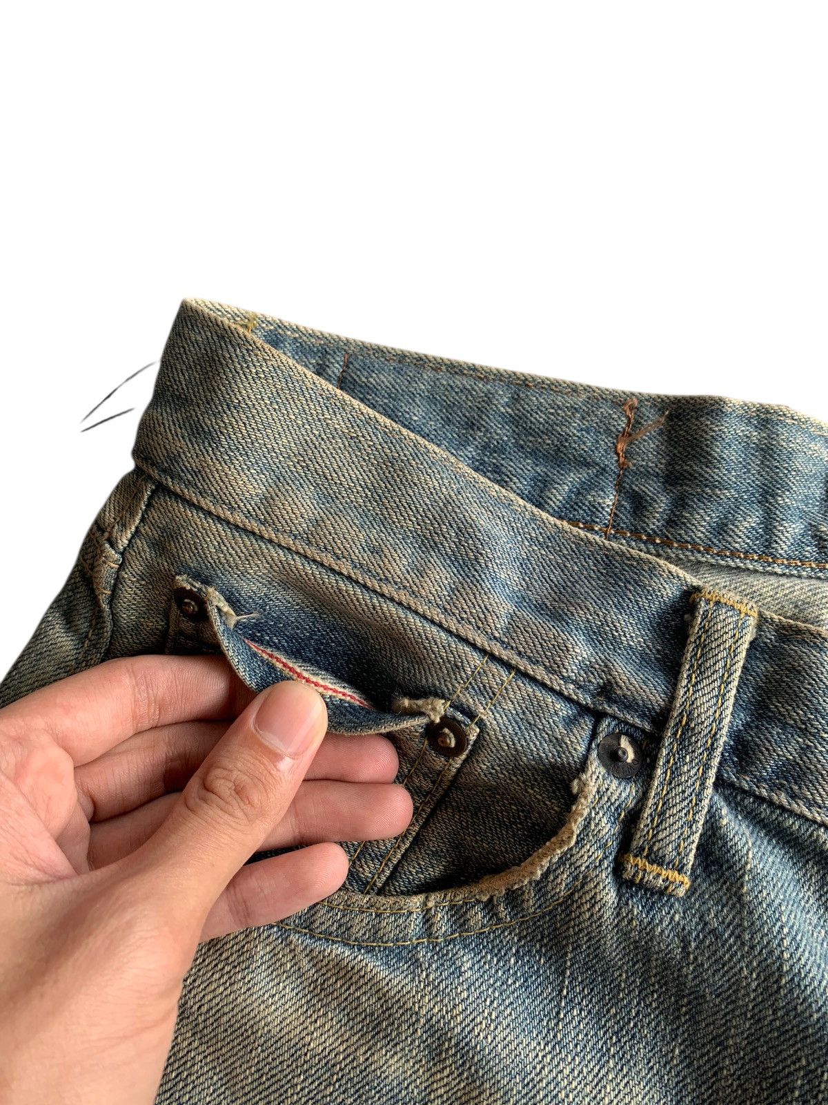 Edwin VINTAGE EDWIN SELVEDGE 505Z FADED&RUSTY DISTRESSED DENIM Size US 30 / EU 46 - 13 Thumbnail