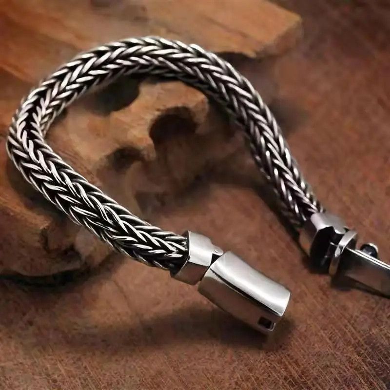 Jewelry × Vintage Hand-Woven Tide Bracelet Retro Style Size ONE SIZE - 3 Thumbnail