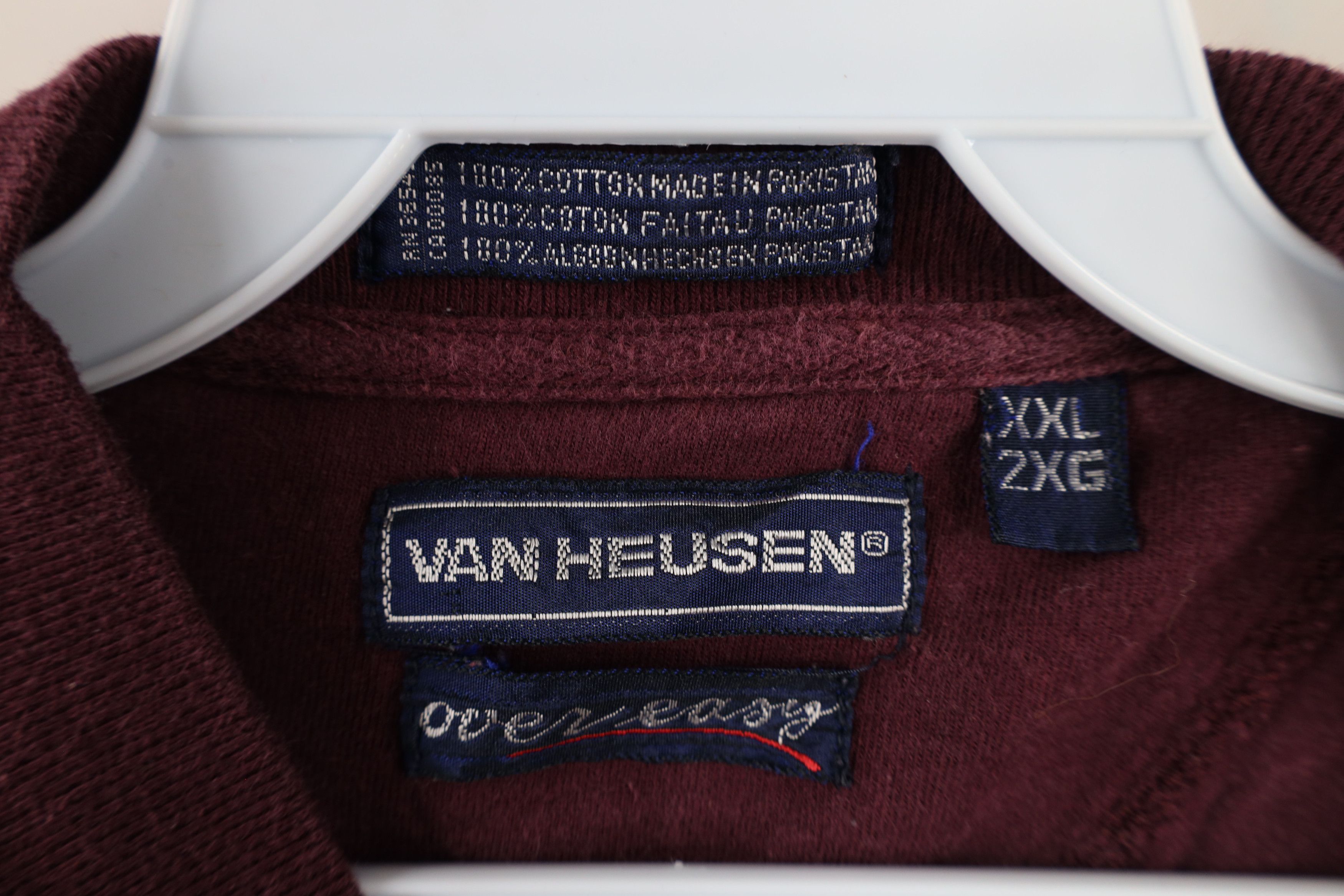 Vintage Vintage 90s Streetwear Long Sleeve Henley T-Shirt Maroon Size US XXL / EU 58 / 5 - 9 Thumbnail